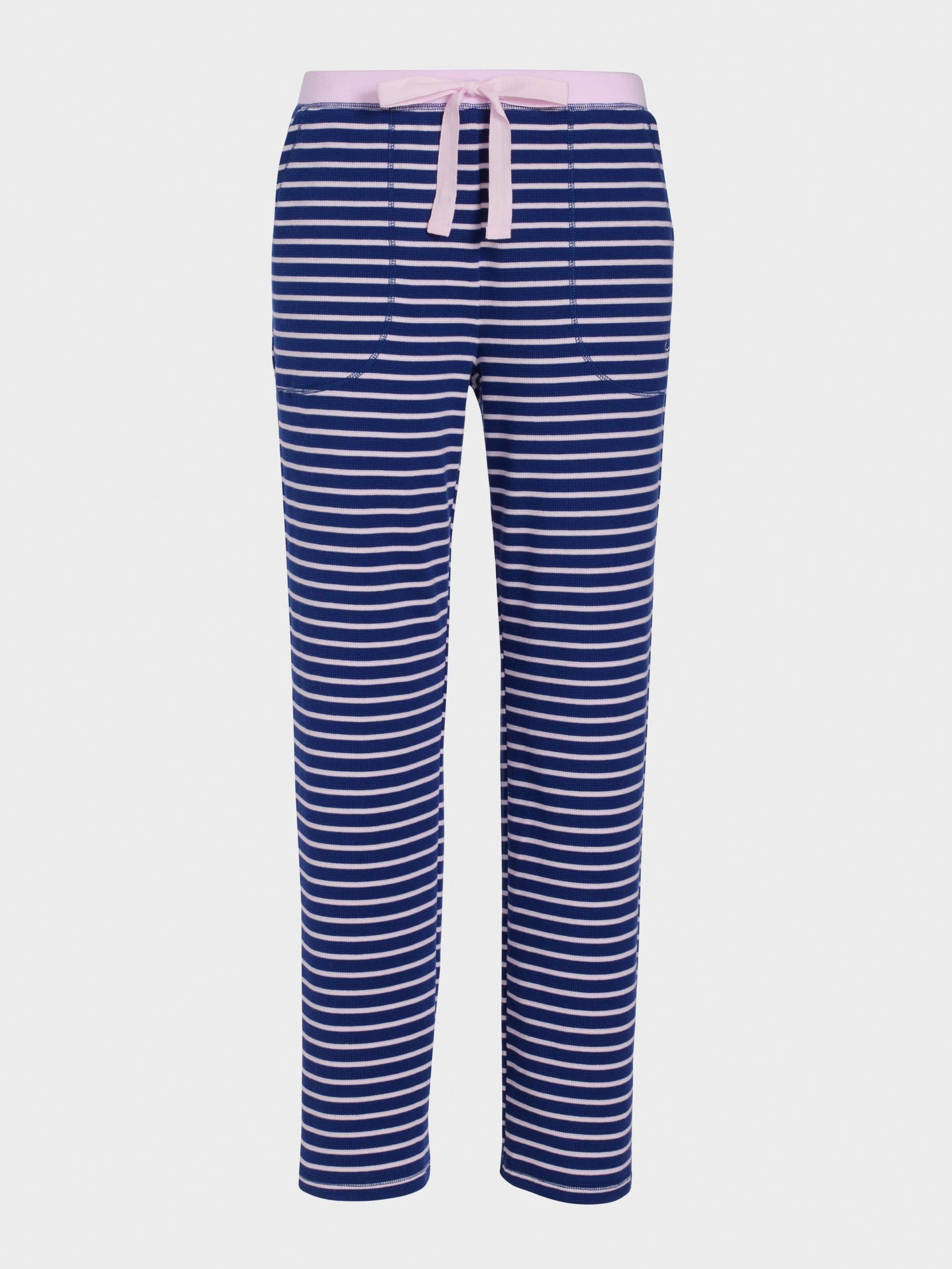 Navy Waffle Stripe Tapered Pj Pant multi image 3