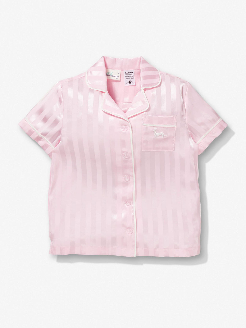 Girls Pink Stripe Satin Pj Set pink image 2