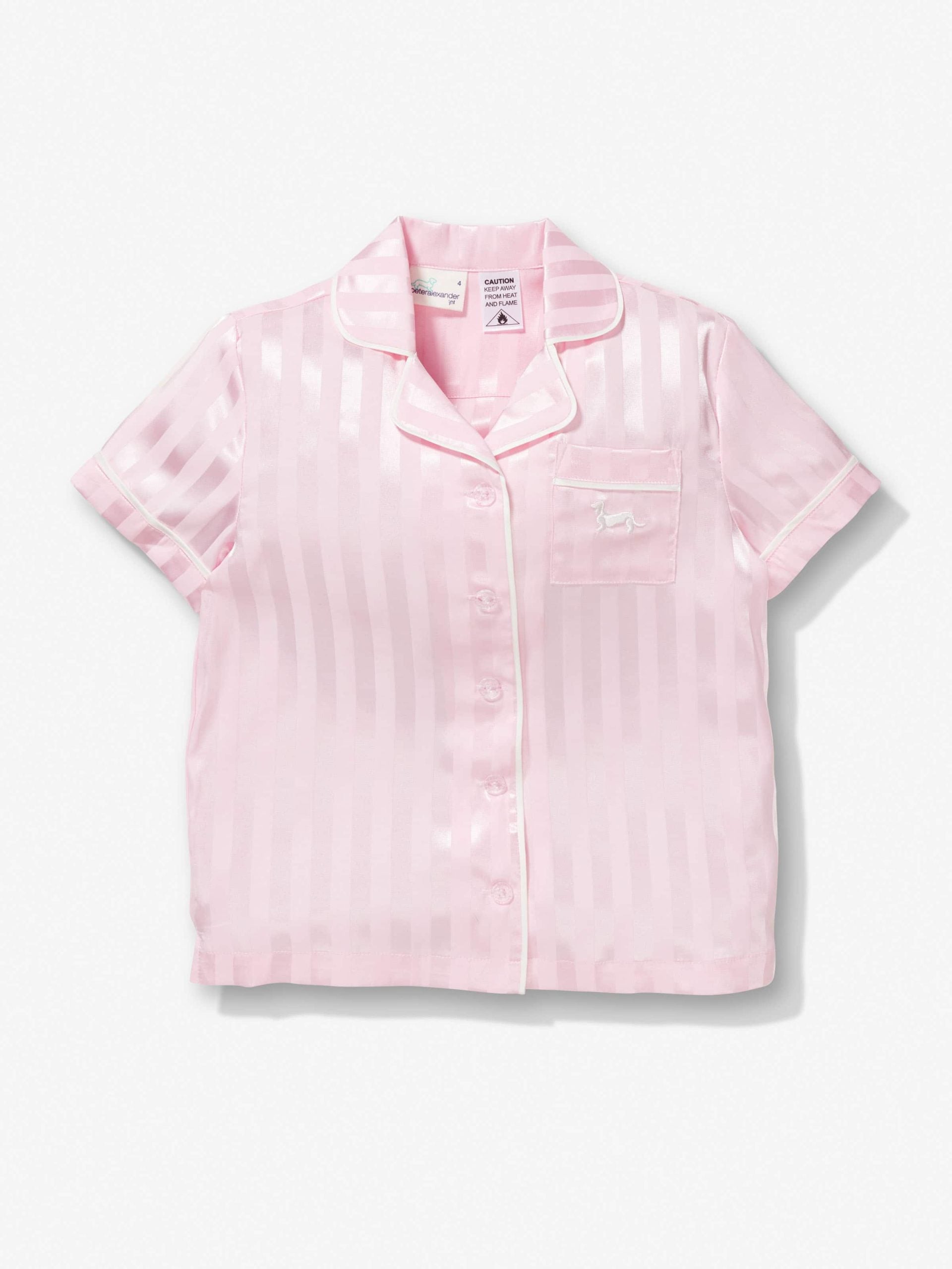 Girls Pink Stripe Satin Pj Set pink image 2