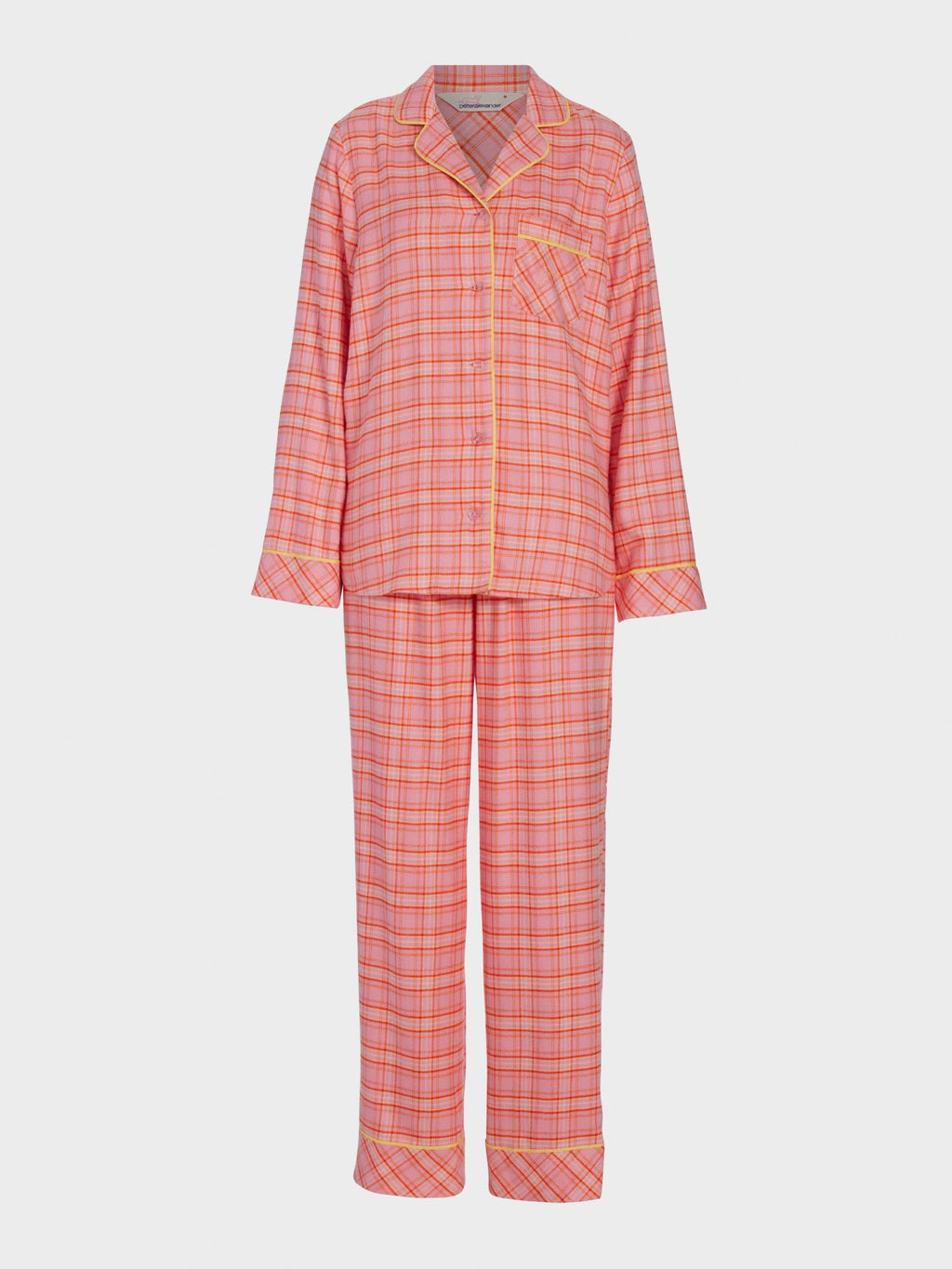Pink &amp;amp; Yellow Check Bamboo Flannelette Classic Pj Set Multi image 4