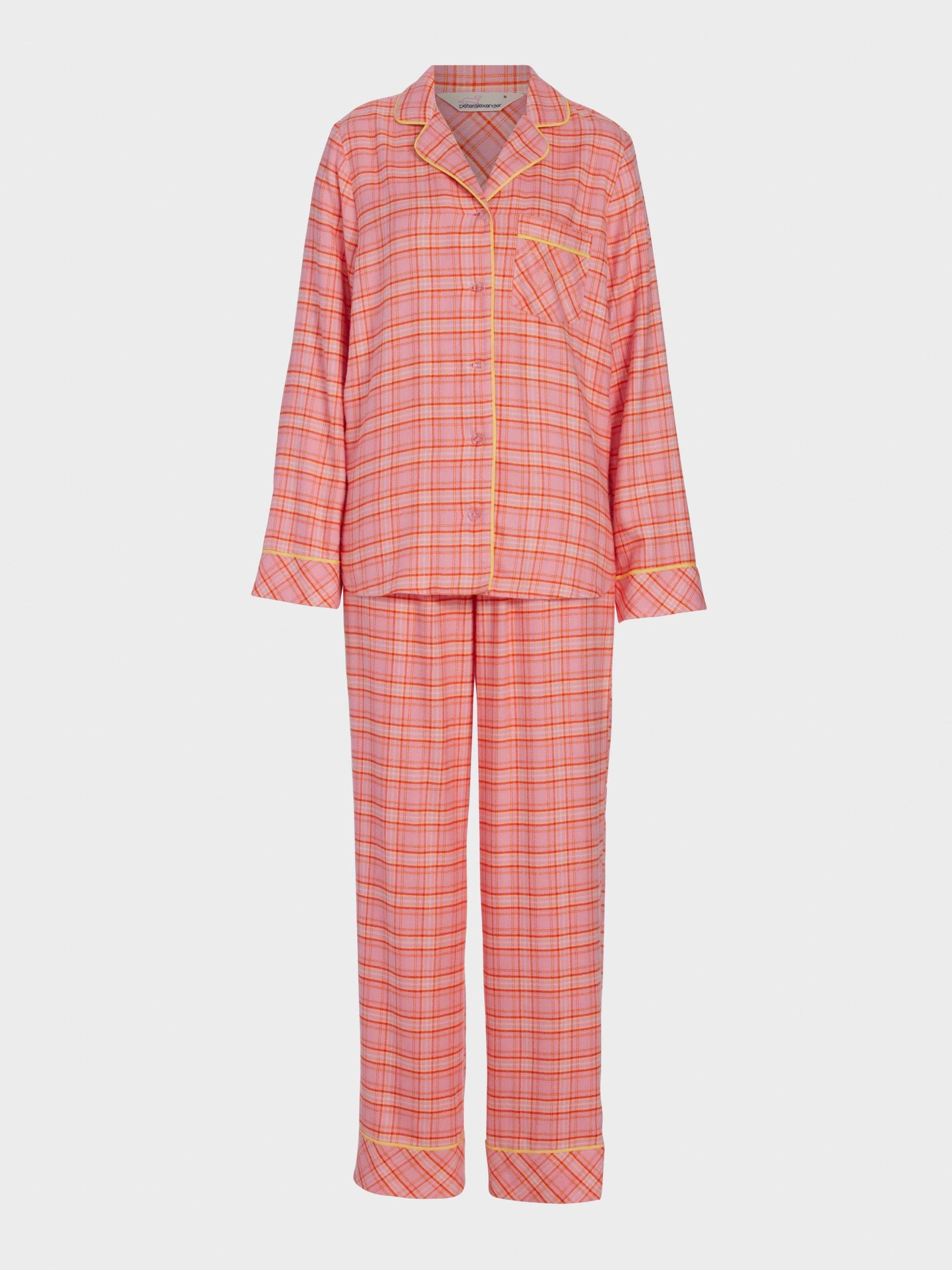 Pink &amp;amp; Yellow Check Bamboo Flannelette Classic Pj Set Multi image 4