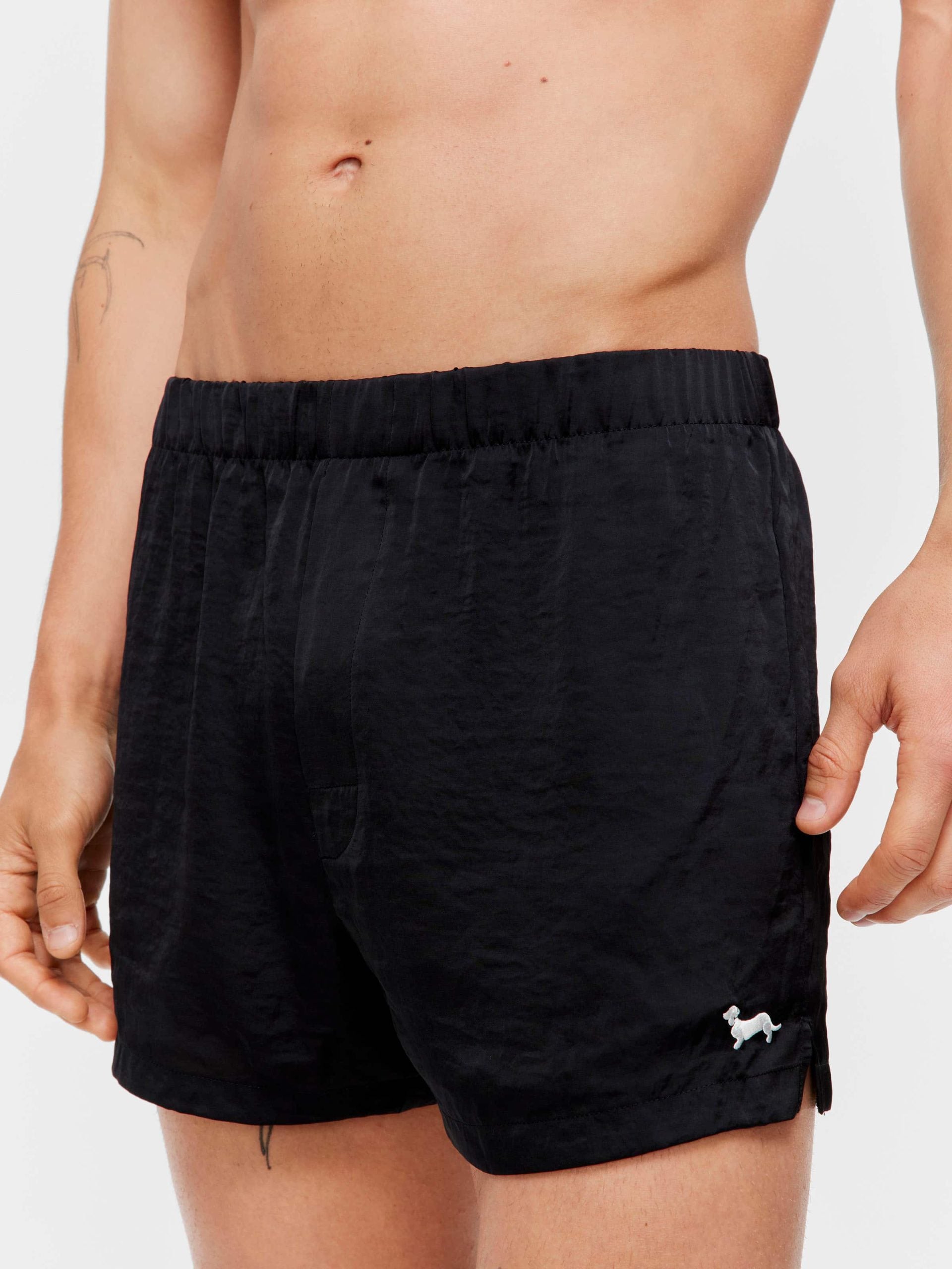 Black Satin Boxer Short black image 2
