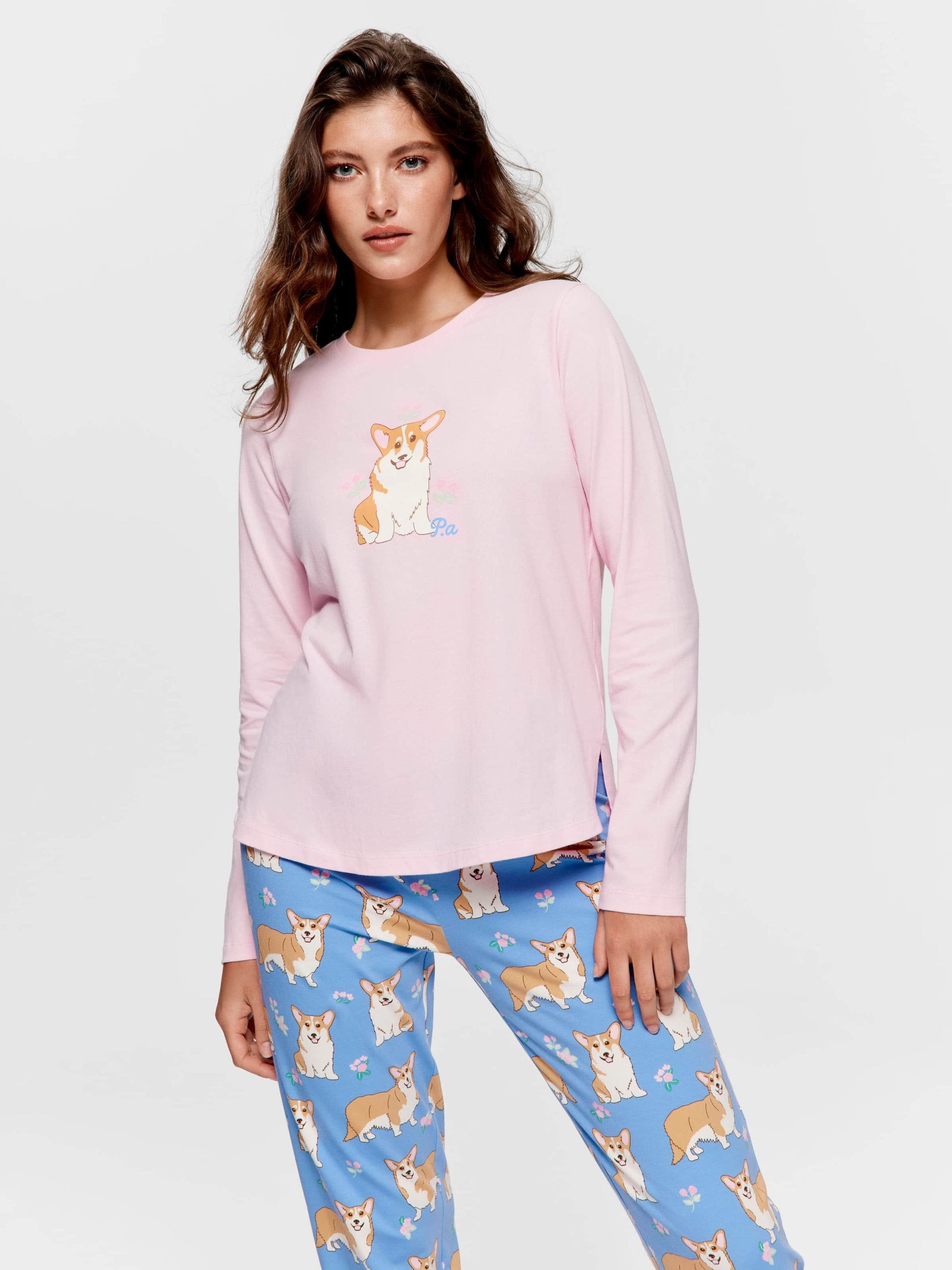 Corgi Long Sleeve Top Pink image 0