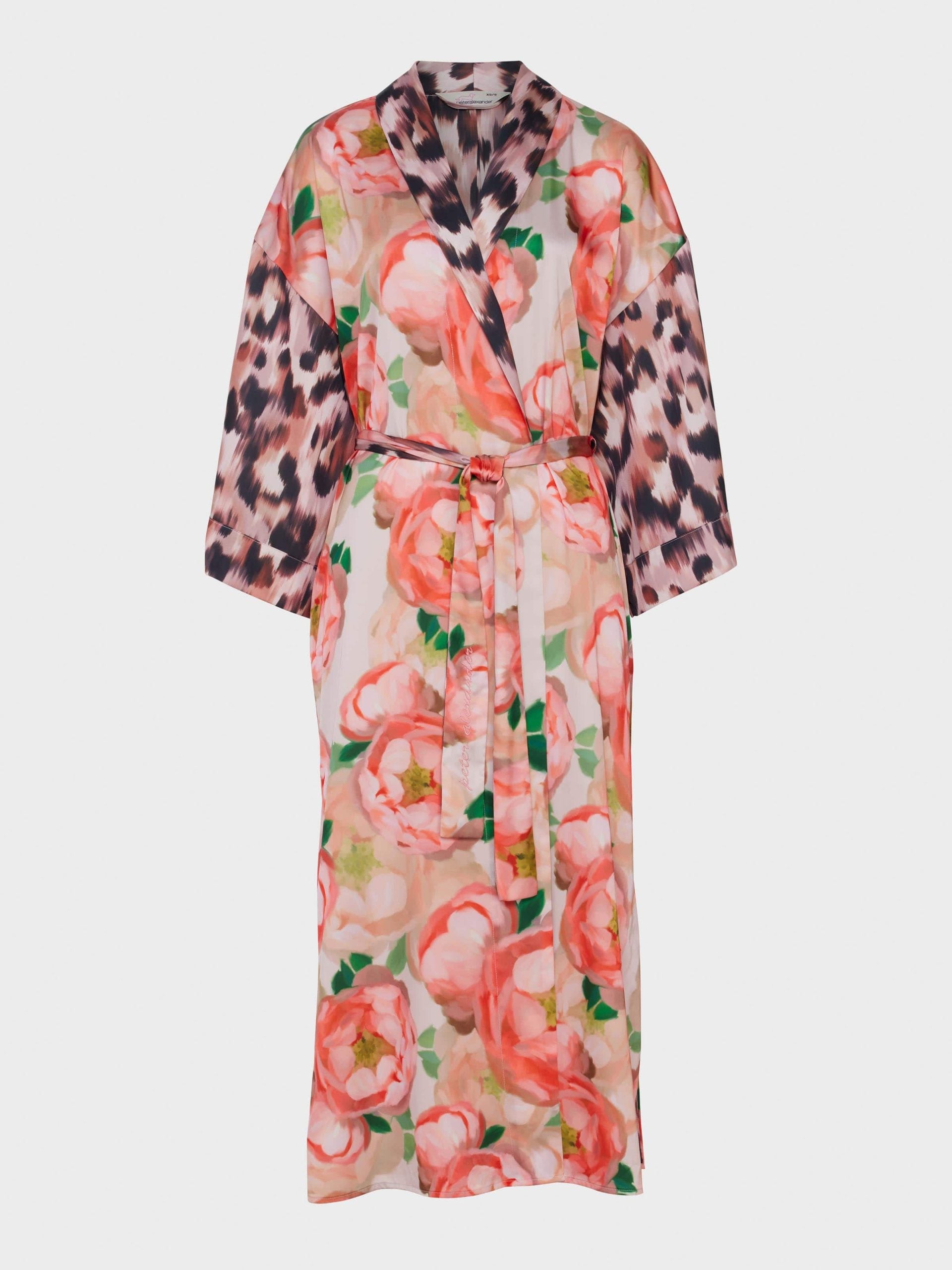 Floral Leopard Long Satin Gown multi image 4
