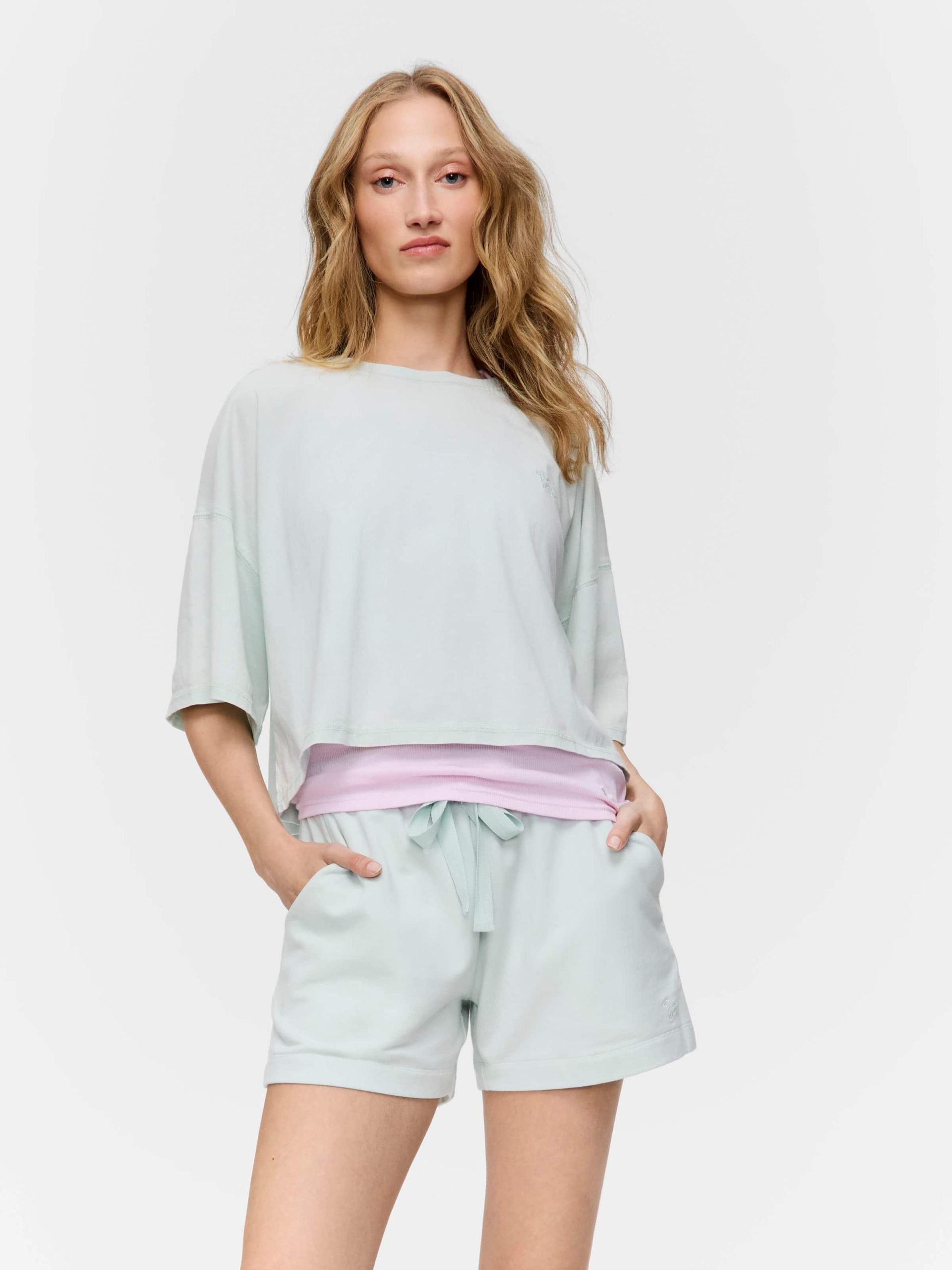 Fleece Track Short mint image 2