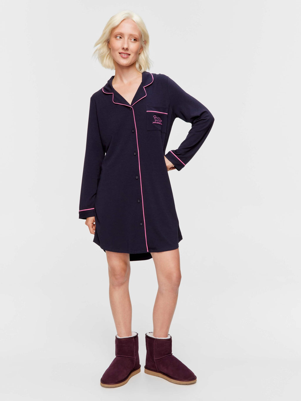 Cosy Classic Bamboo Knit Nightshirt ink image 2