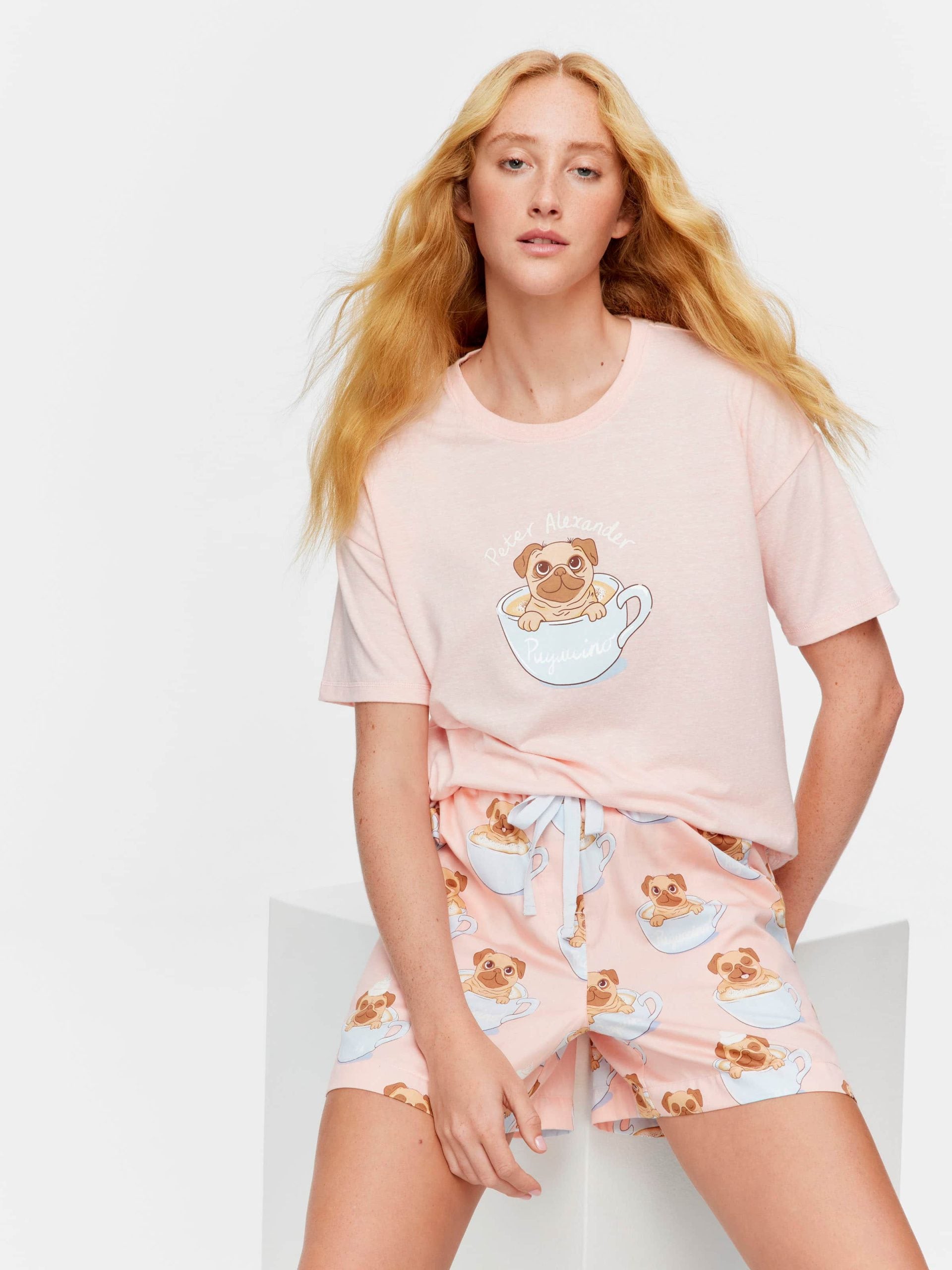 Pug In A Mug Shortie Pj Set Multi image 3