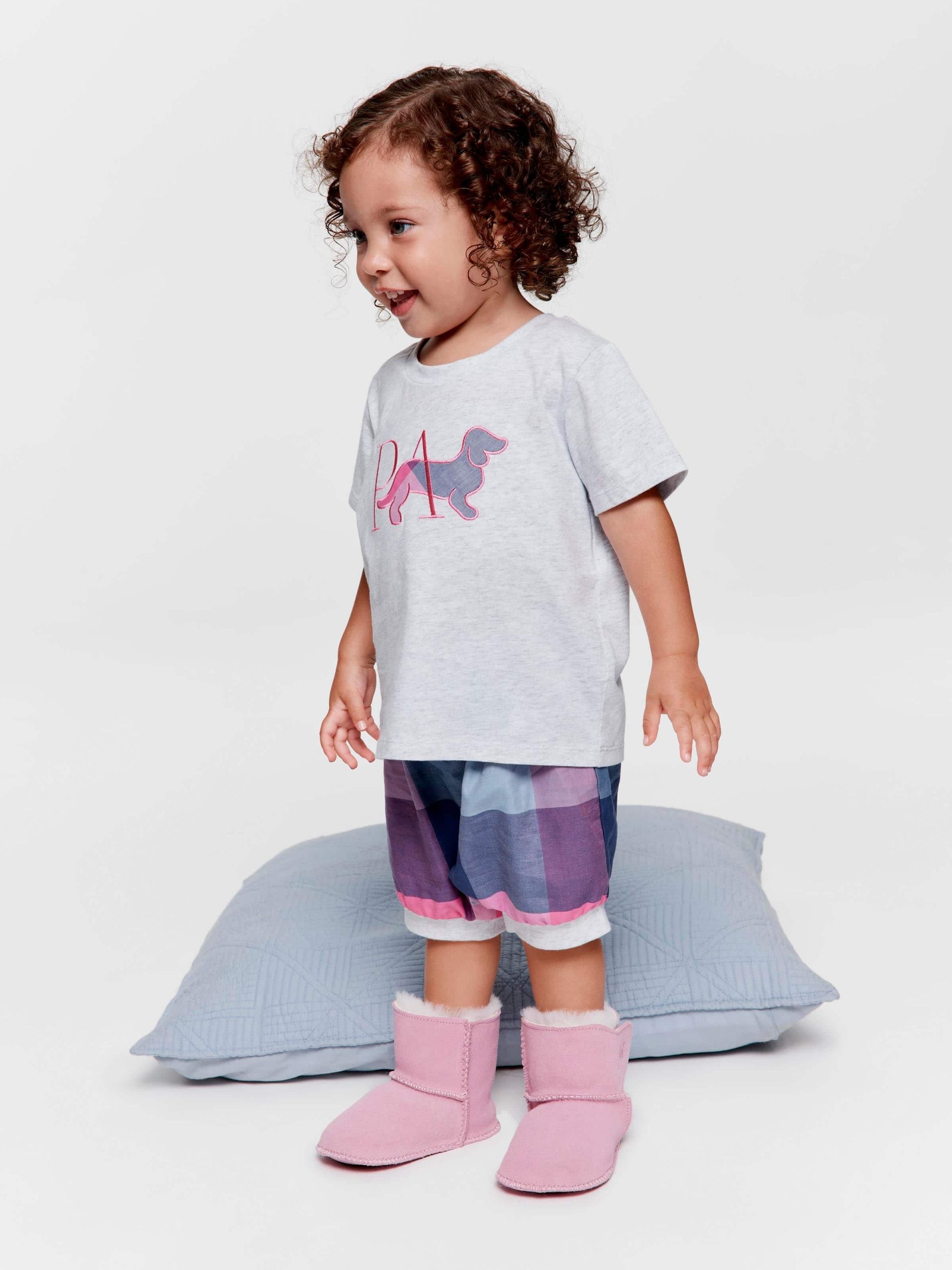 Baby Pink Buffalo Check Shortie Pj Set multi image 1