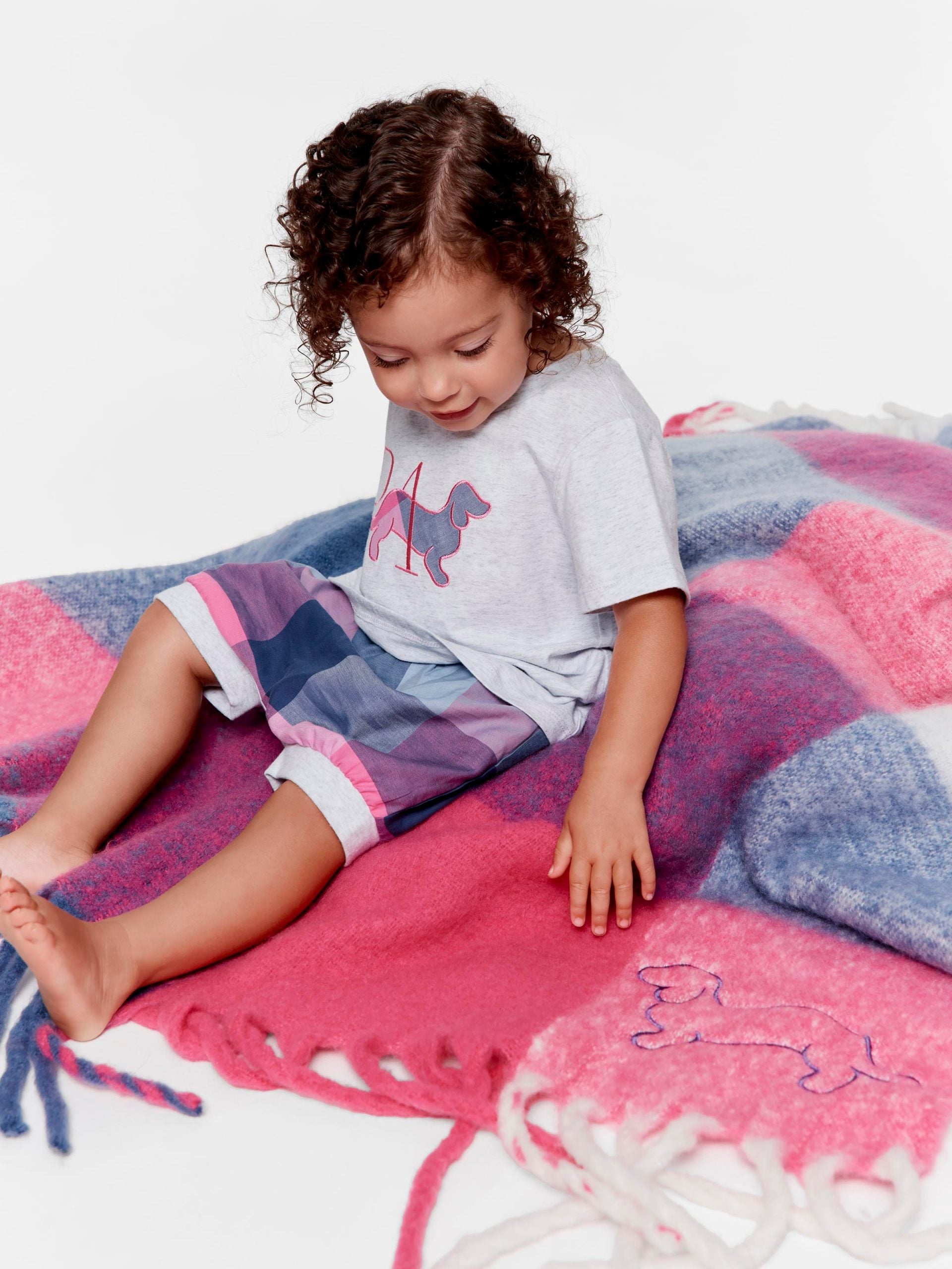 Baby Pink Buffalo Check Shortie Pj Set multi image 0