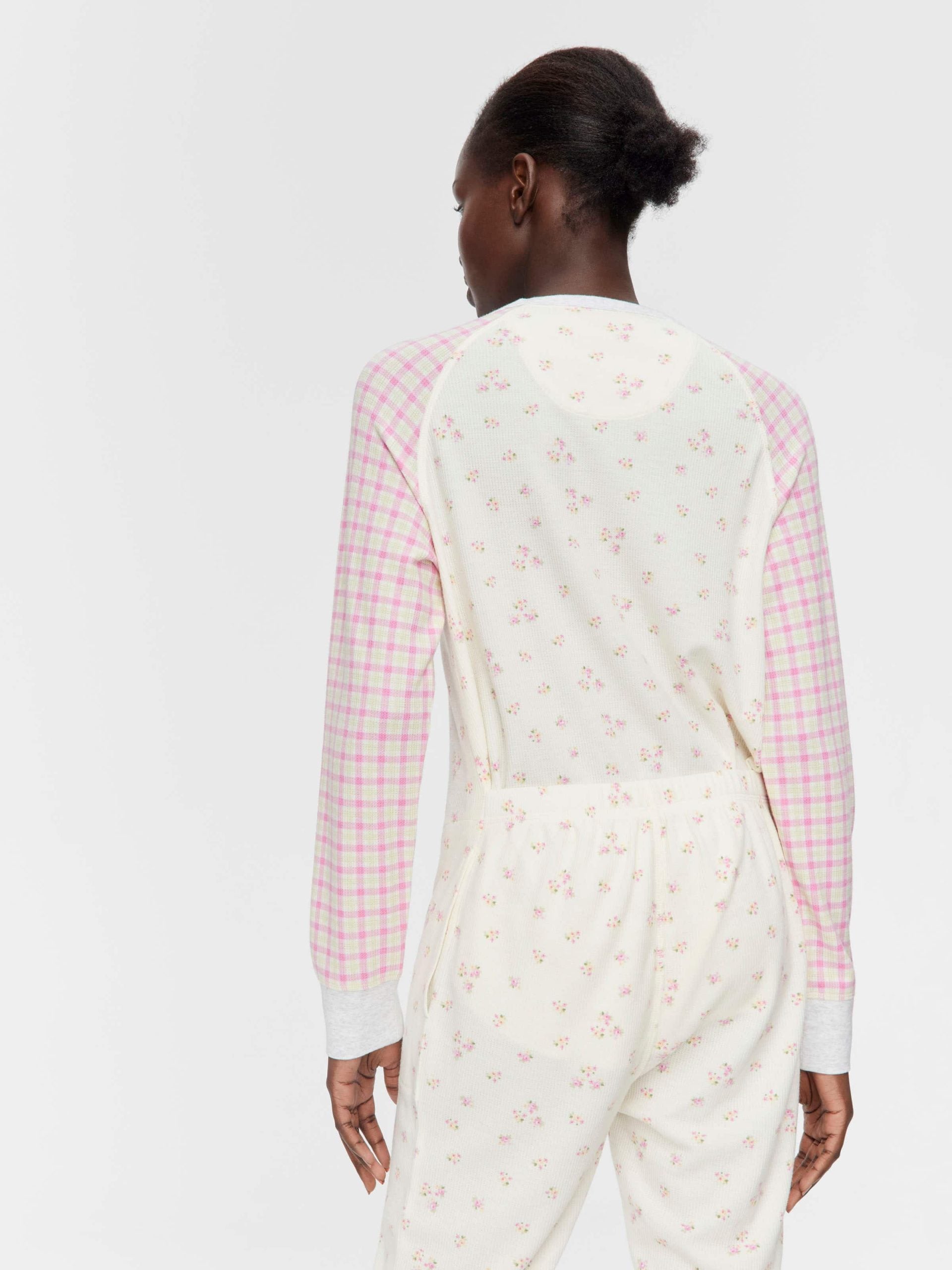 Waffle Contrast Print Onesie Multi image 2