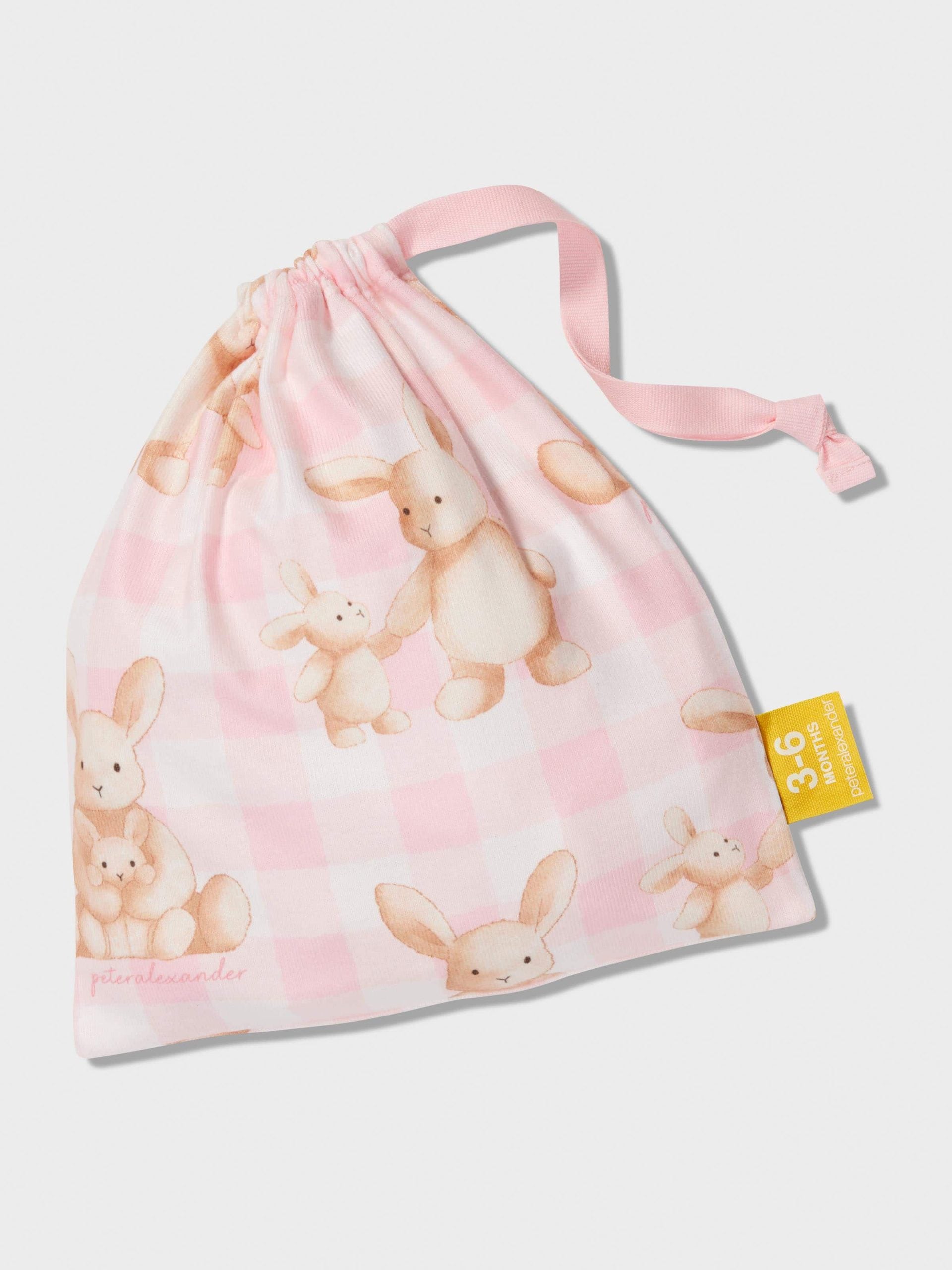 Baby Pink Check Bunny Pj Set multi image 3