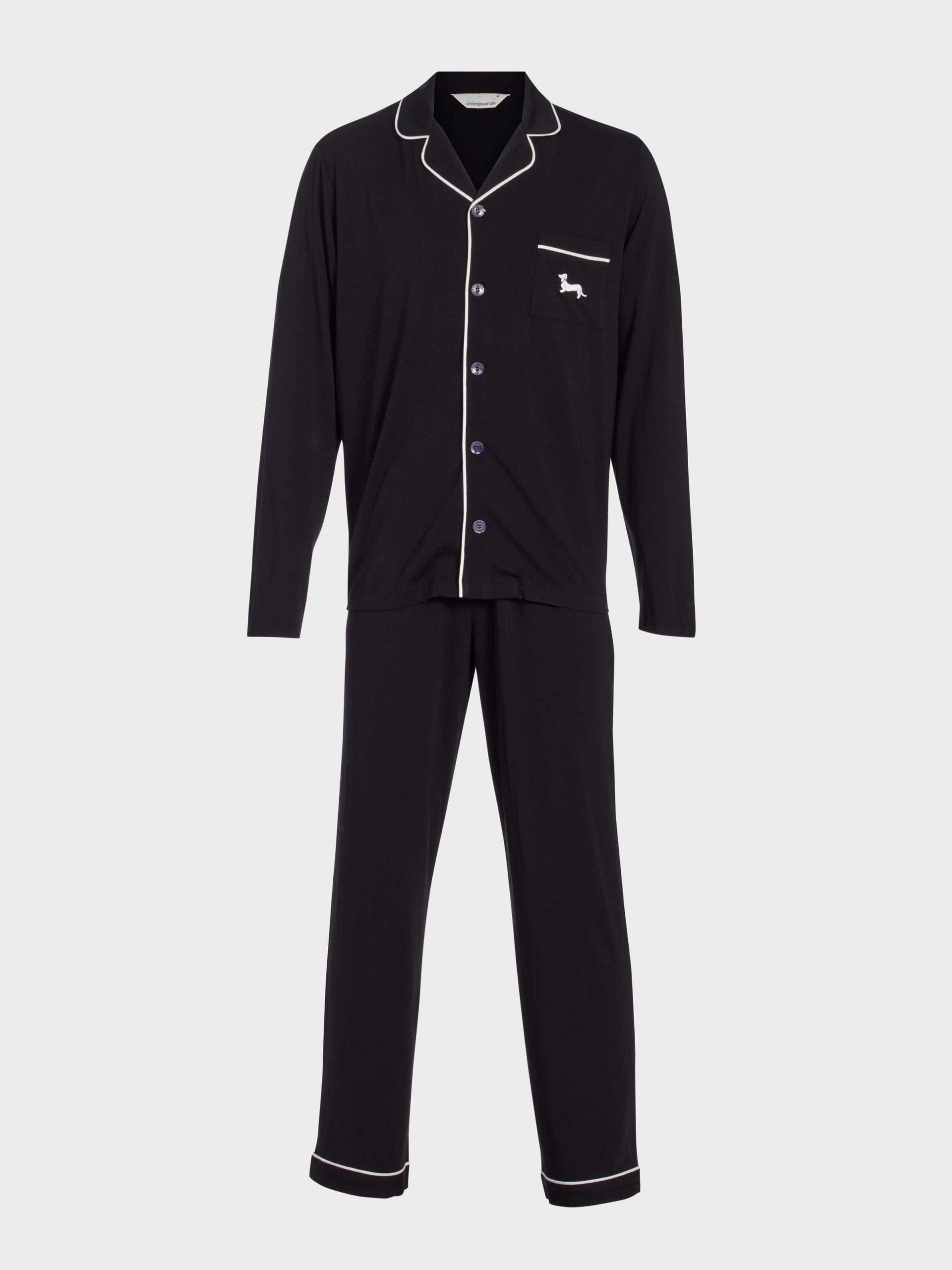 Black Bamboo Jersey Pj Set black image 4