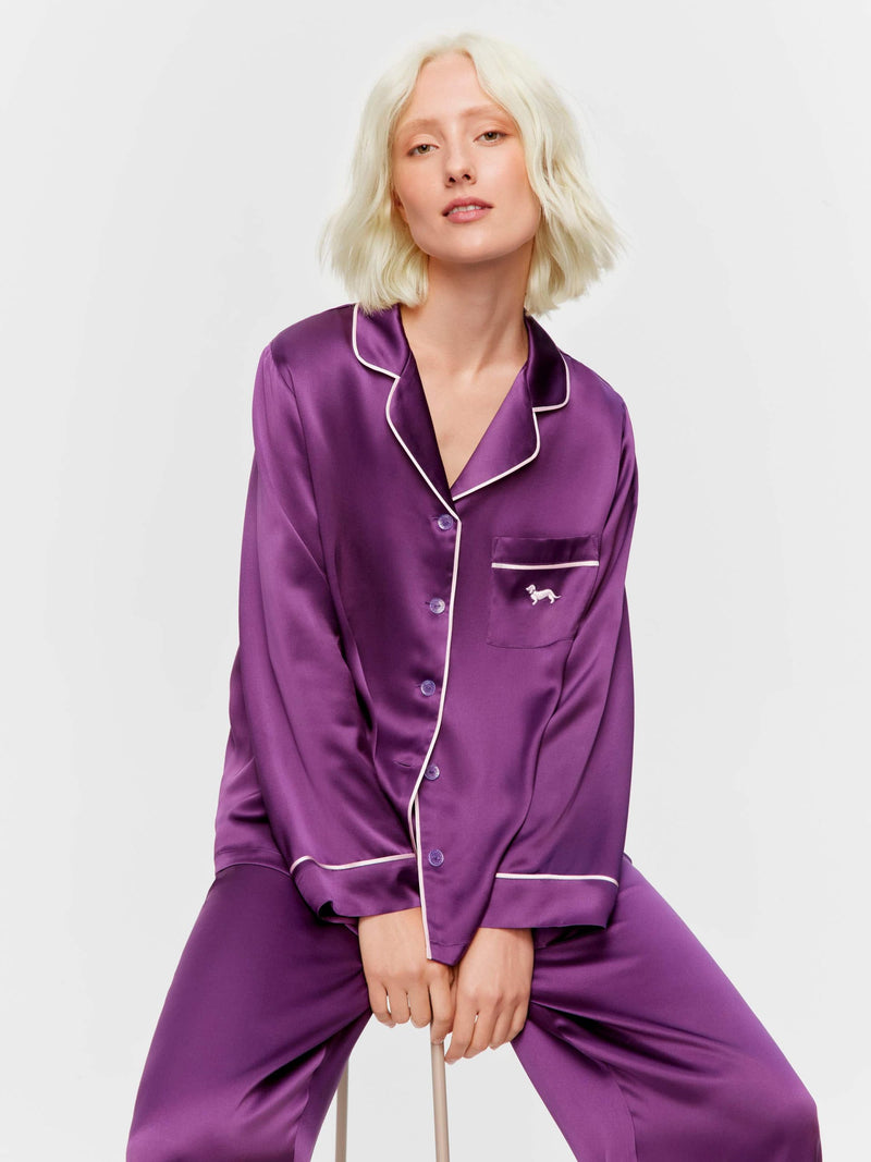 Plum Mulberry Silk Long Pj Set multi image 0
