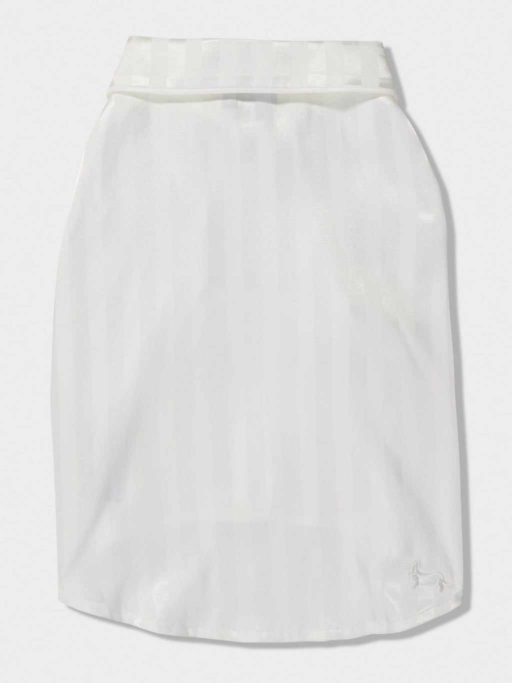 White Stripe Satin Doggie Shirt White image 2