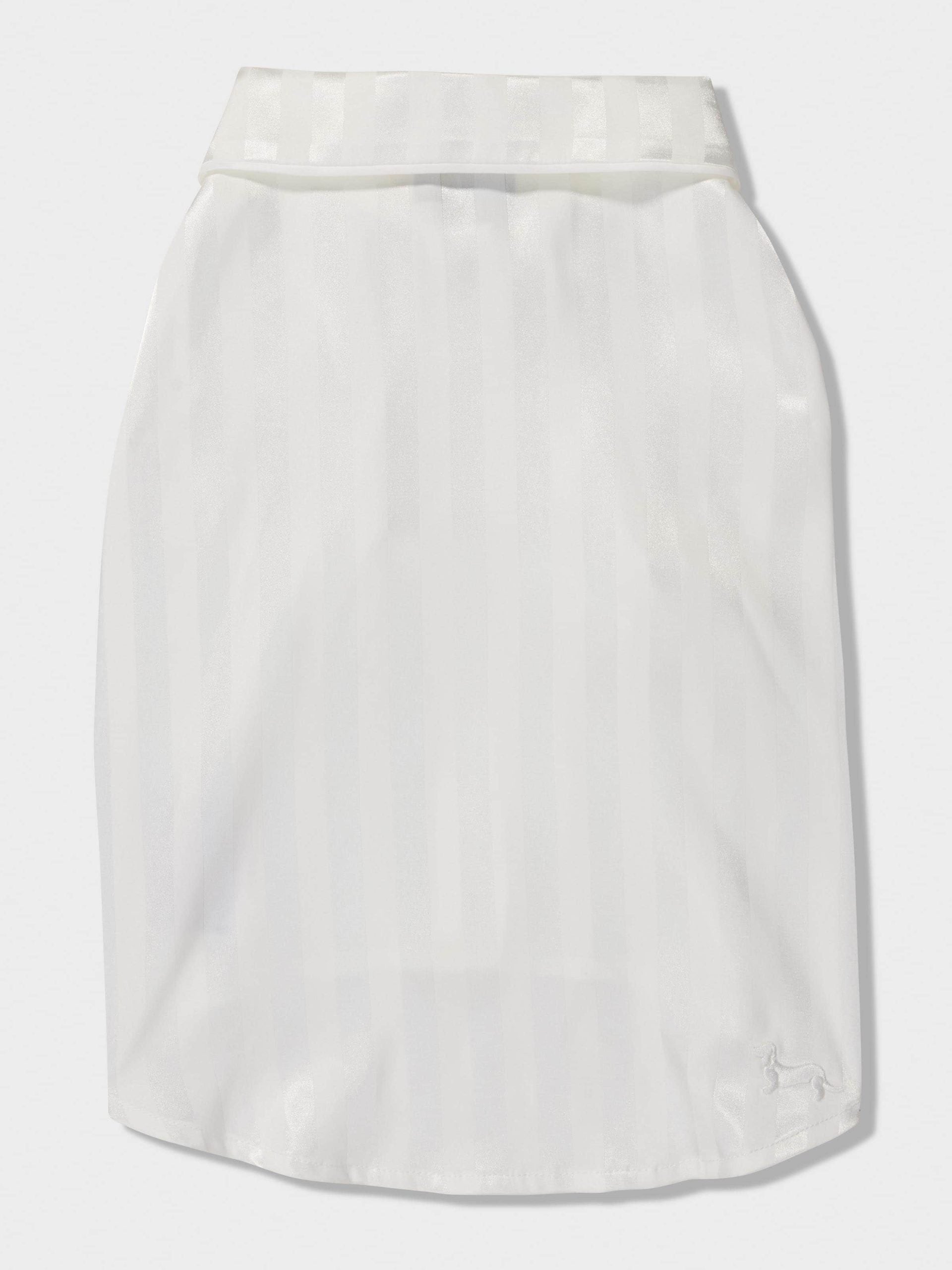 White Stripe Satin Doggie Shirt White image 2