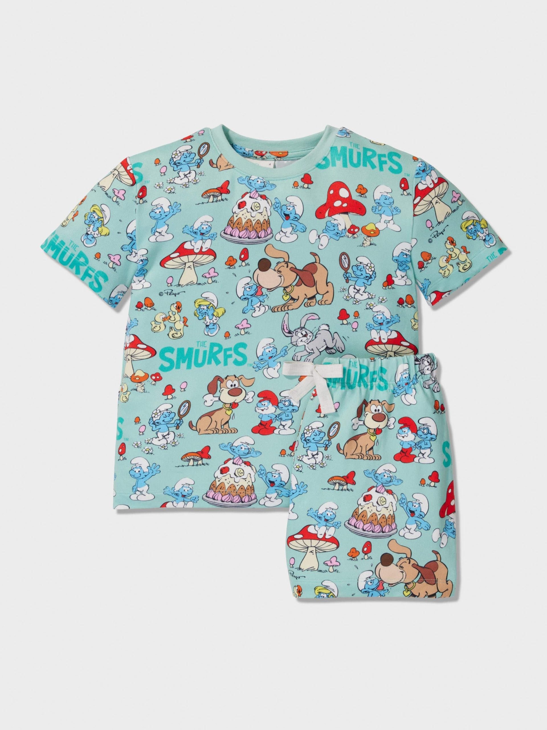 Jnr Boys Smurfs Shortie Pj Set multi image 0