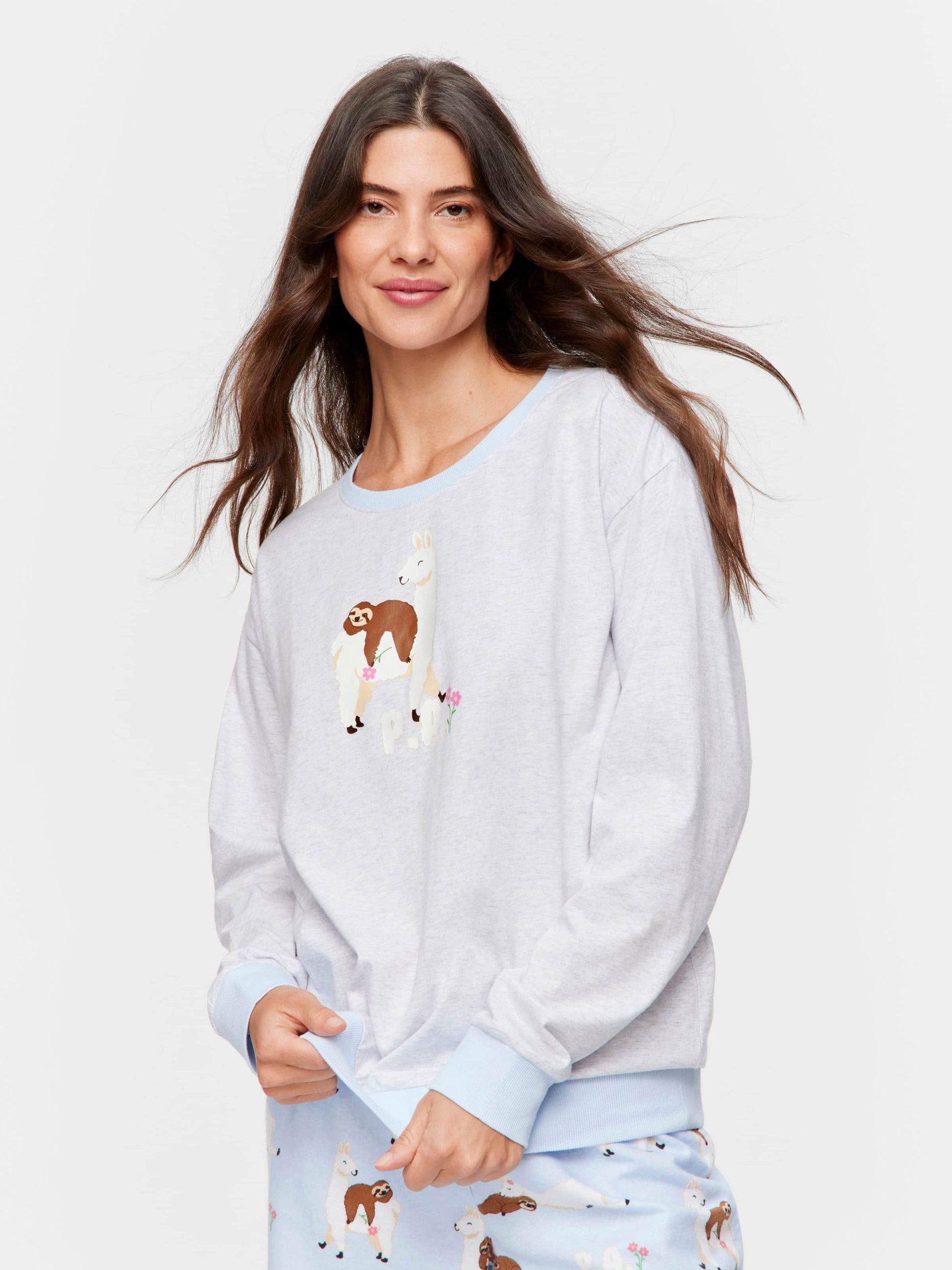 Llama Sloth Sweater greymarle image 1
