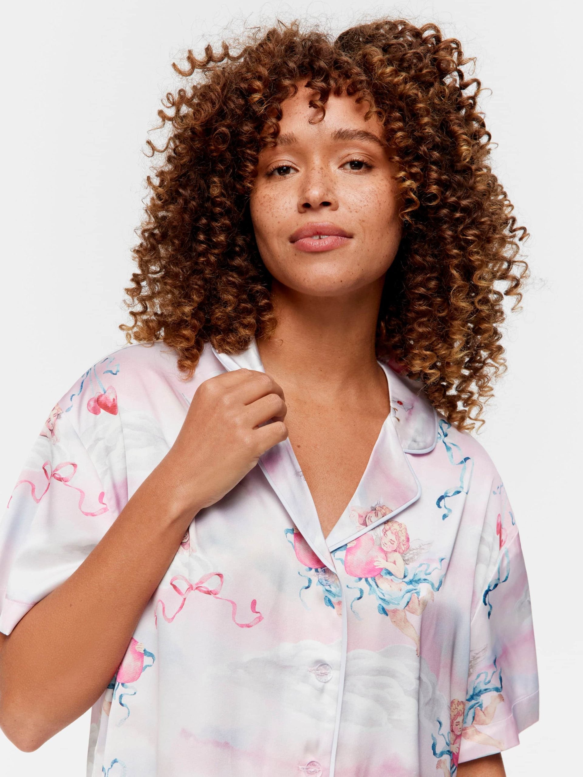 Cherub Satin Shortie Pj Set Multi image 2