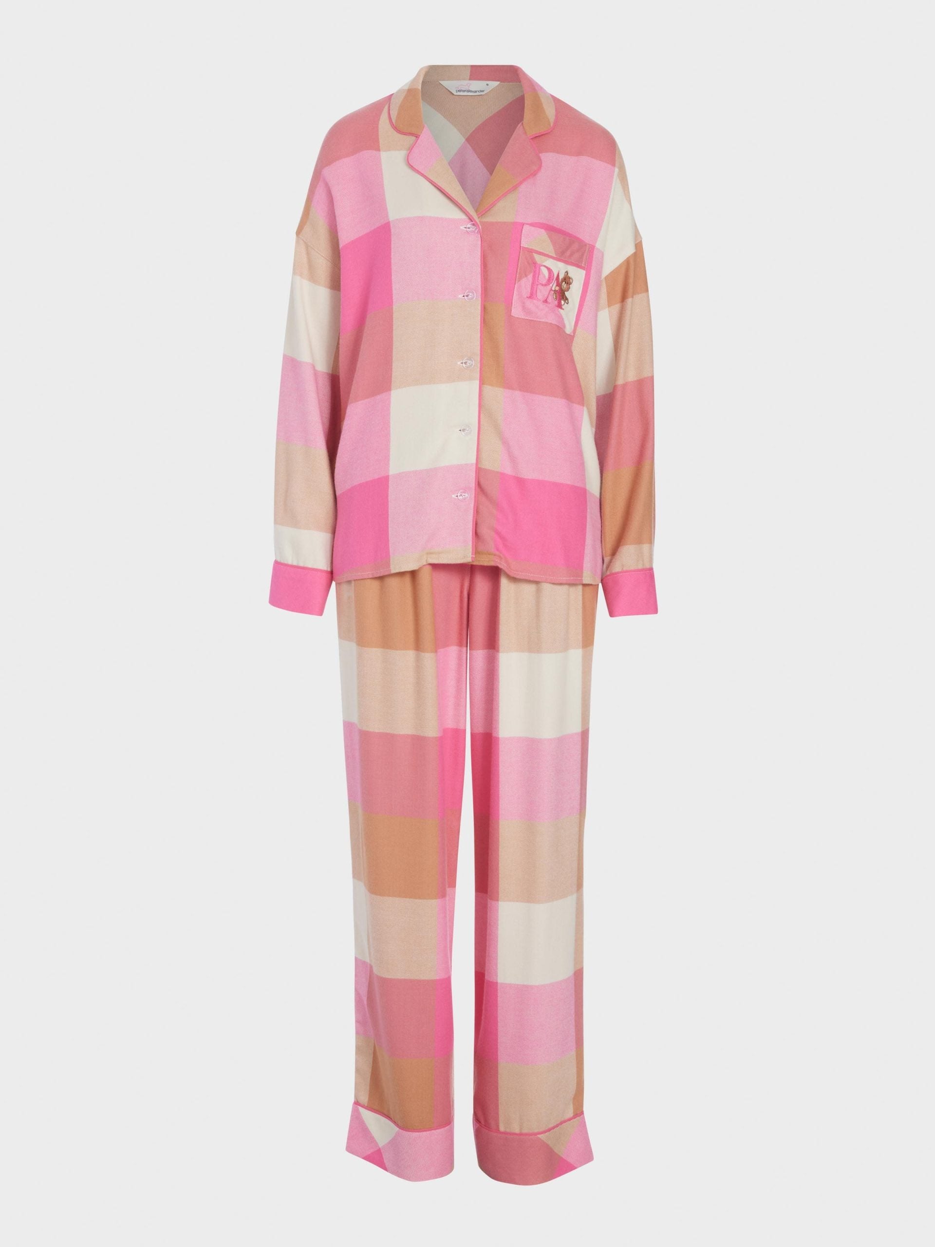Pink & Caramel Buffalo Check Bamboo Flannelette Pj Set multi image 4