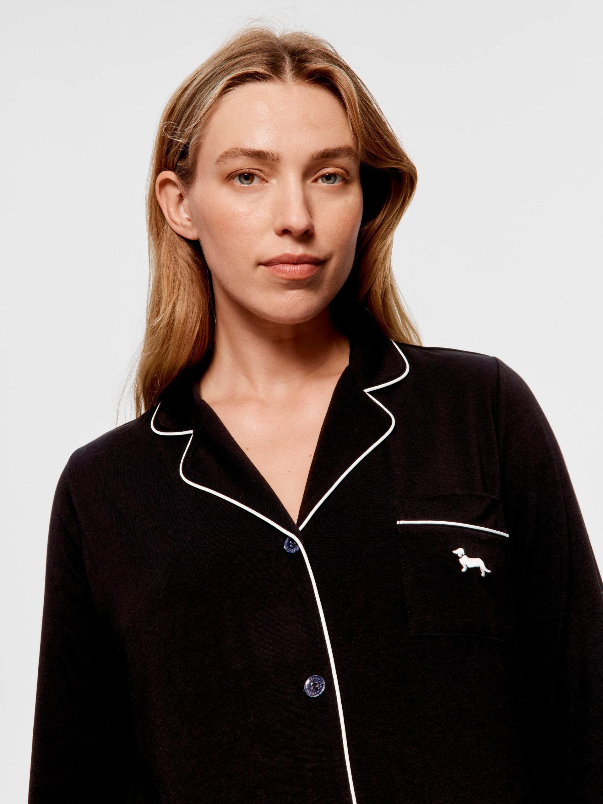 Maternity Black Long Sleeve Nightshirt black image 1