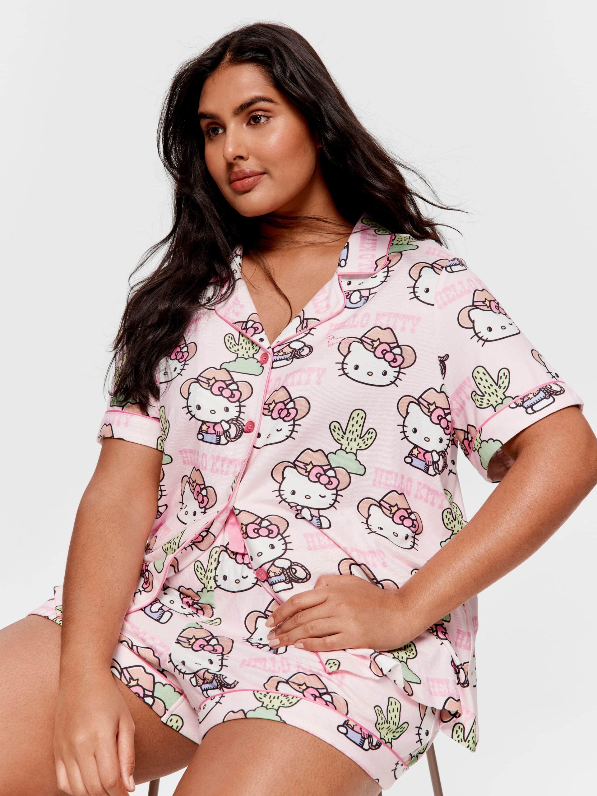 P.A. Plus Howdy Hello Kitty Shortie Pj Set Multi image 3