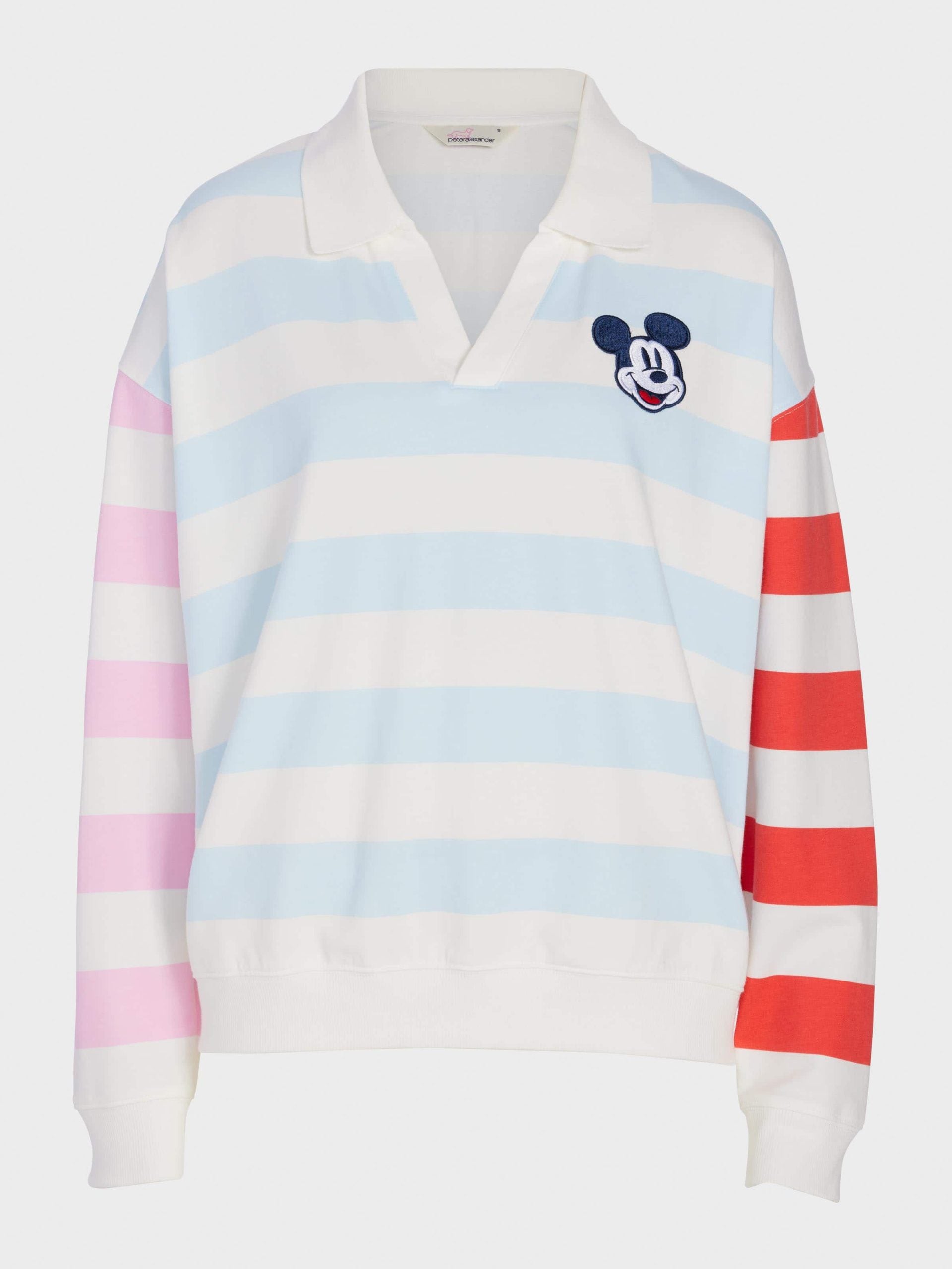 Pastel Stripe Mickey Mouse Collared Sweater Multi image 3