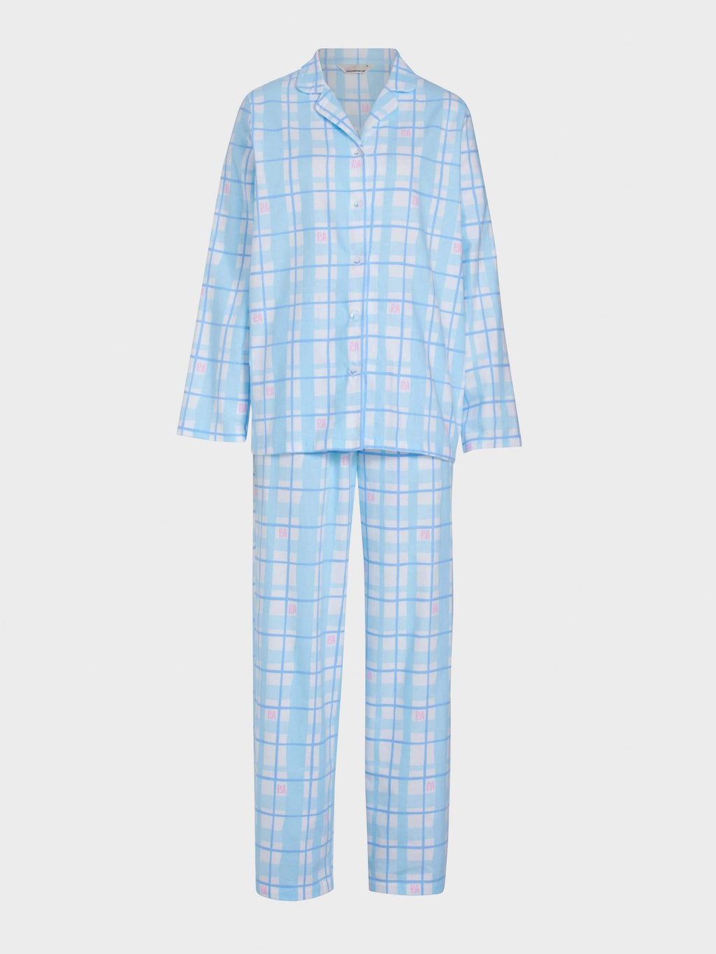 Blue Windowpane Check Classic Flannelette Pj Set multi image 4