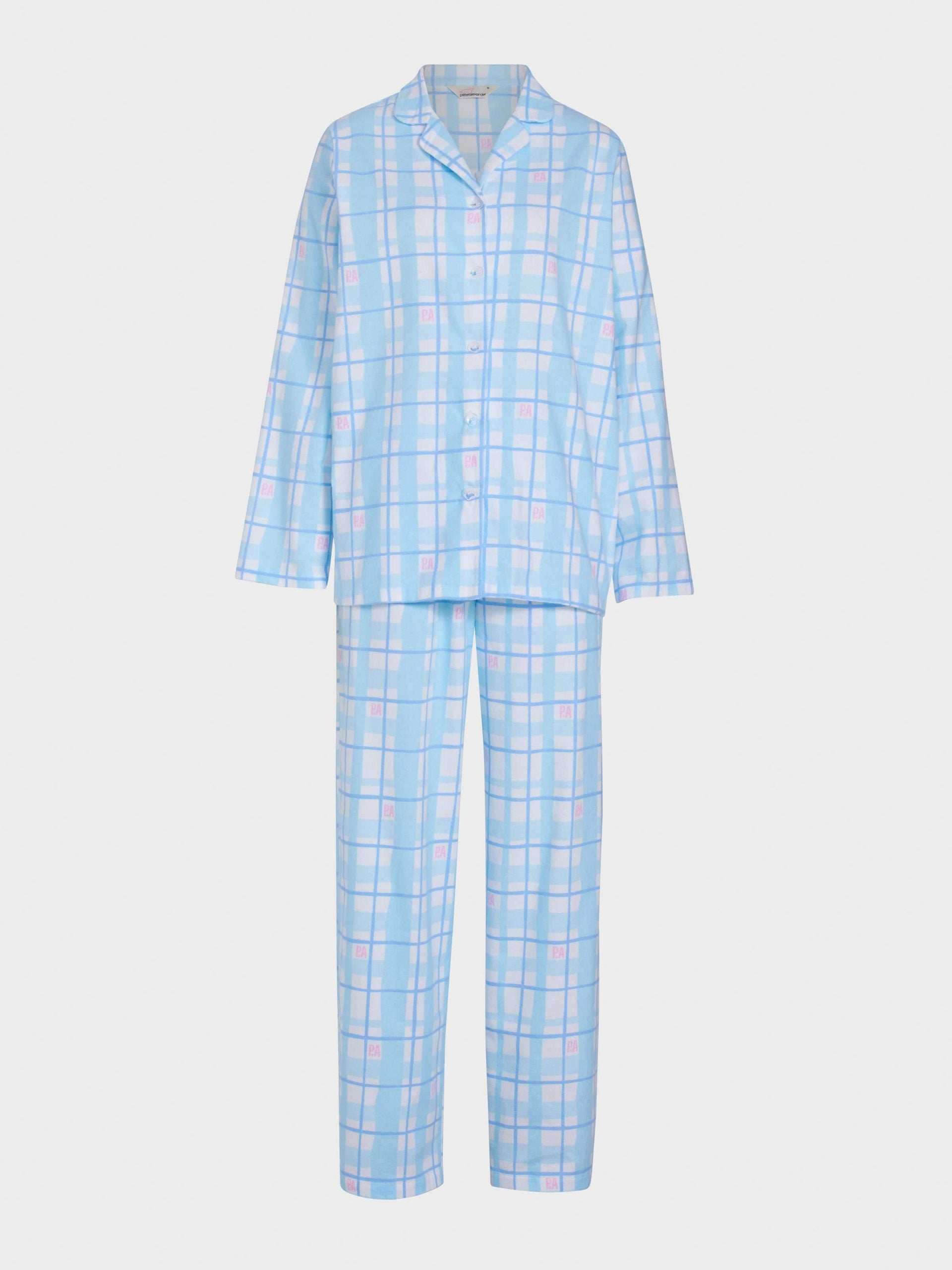 Blue Windowpane Check Classic Flannelette Pj Set multi image 4