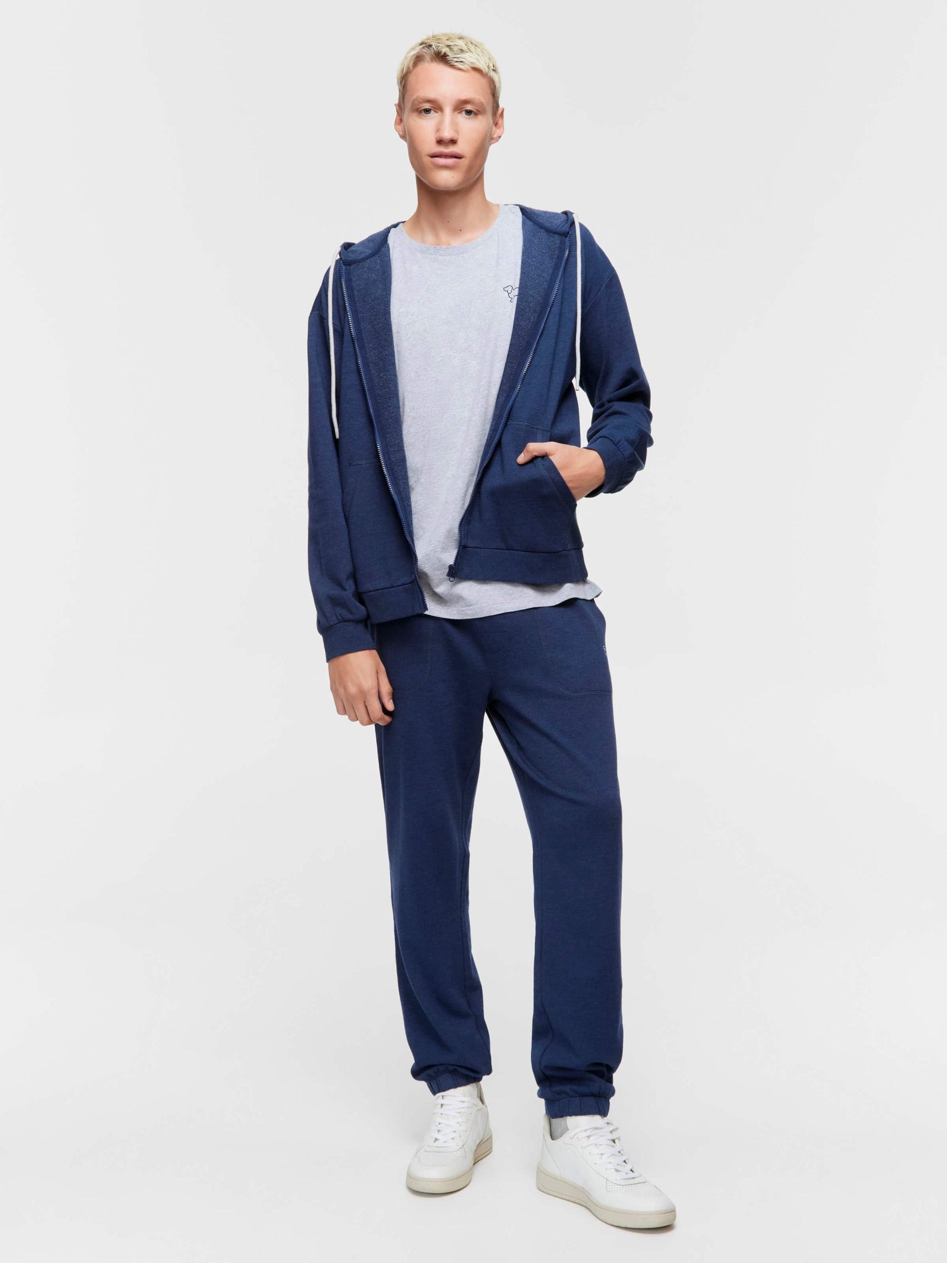 Navy Fleece Zip Hoodie navy image 2