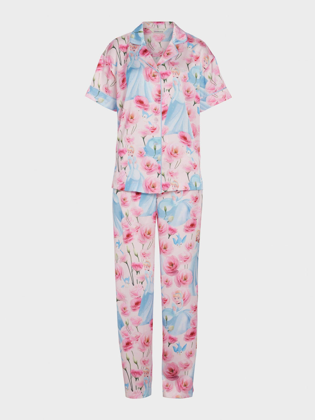 Disney Cinderella Rose Satin Short Sleeve &amp;amp; Pant Pj Set Multi image 4
