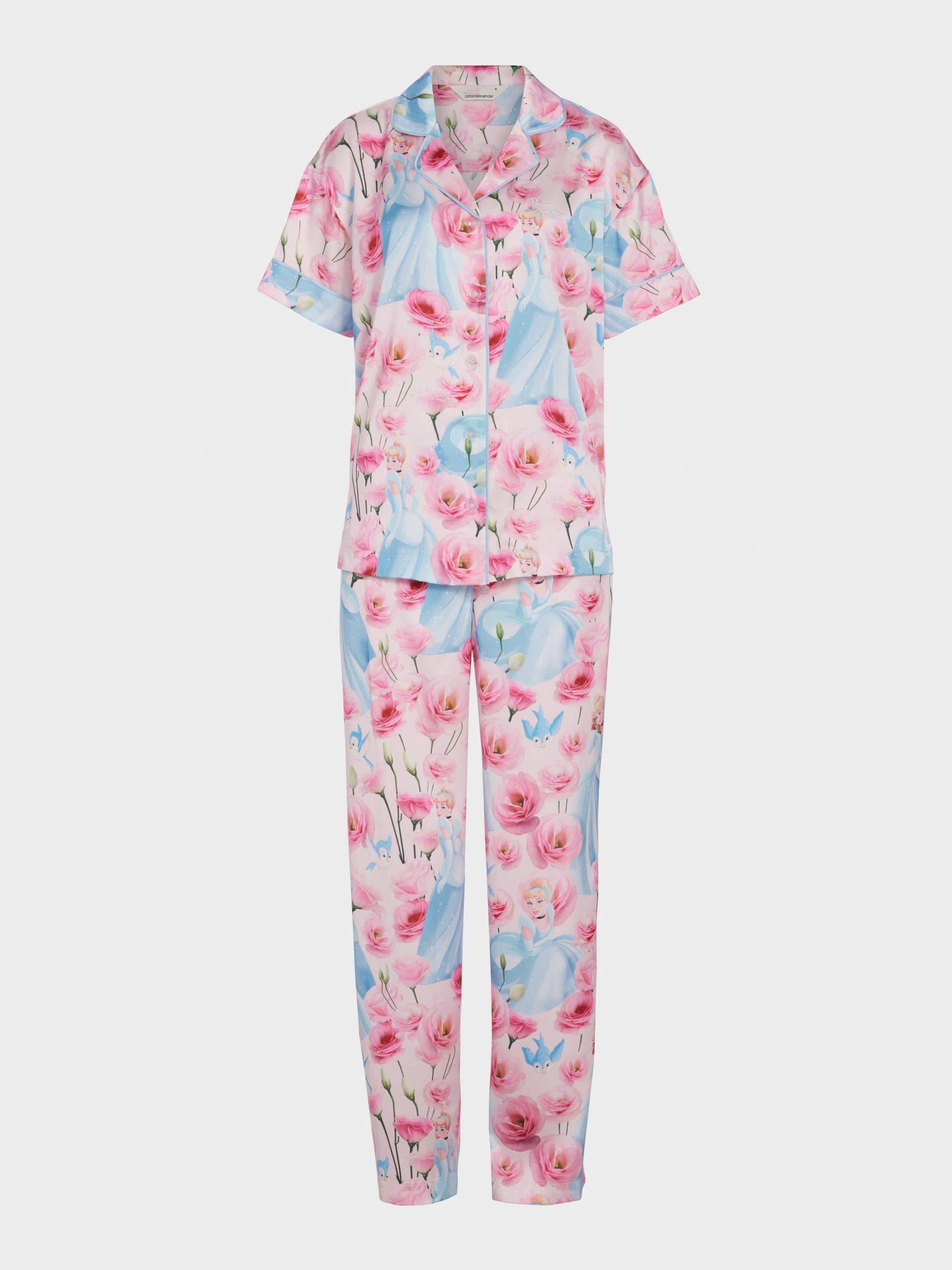 Disney Cinderella Rose Satin Short Sleeve &amp;amp; Pant Pj Set Multi image 4