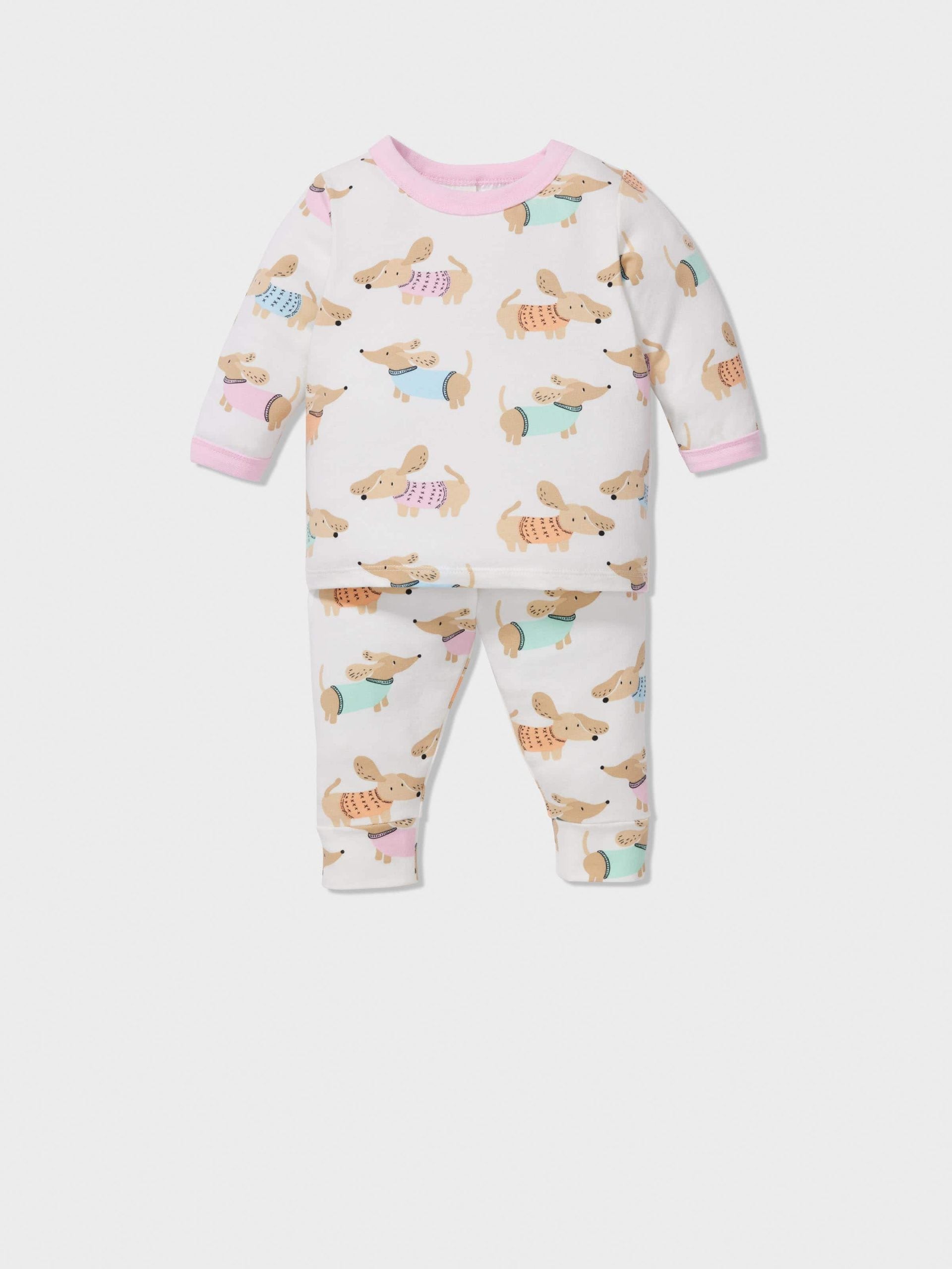 Baby Dachshund Print Long Pj Set multi image 0