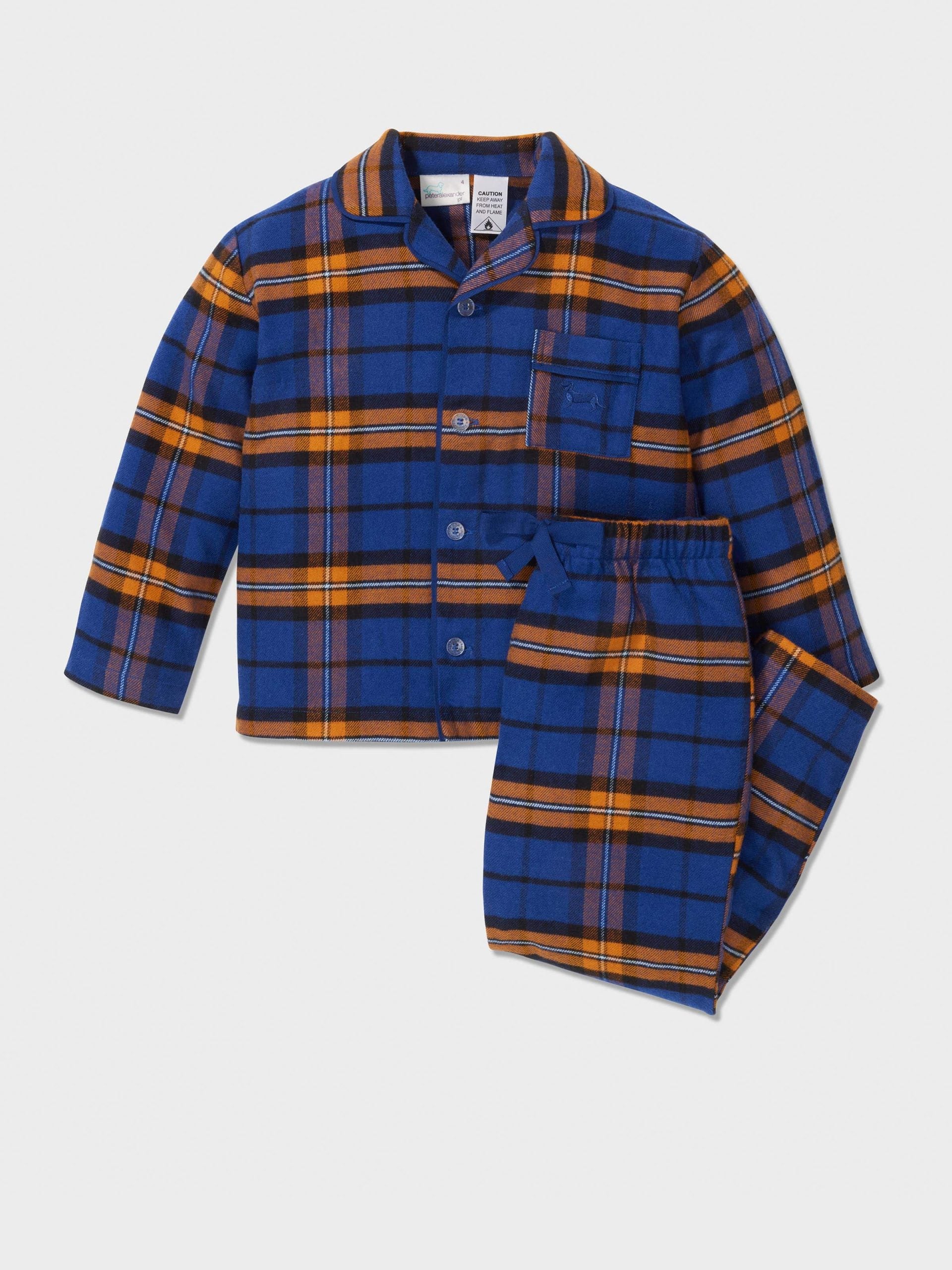 Jnr Boys Check Flannel Pj Set navy image 0