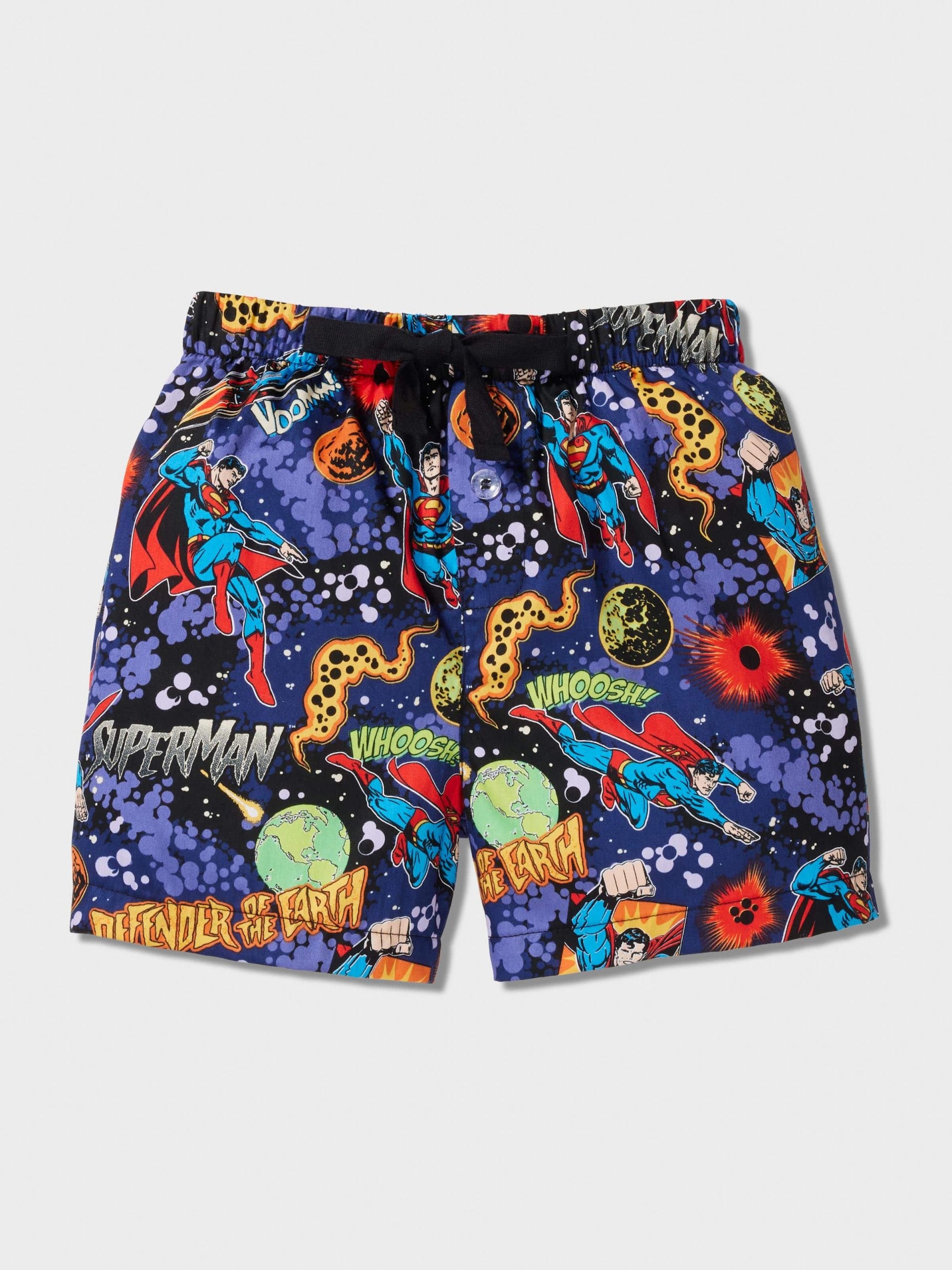 Jnr Boys Glow In The Dark Superman Short Pj Set Multi image 2