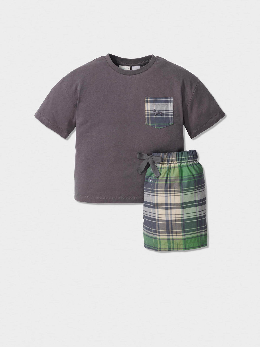 Jnr Boys Cowboy Check Short Pj Set Multi image 0
