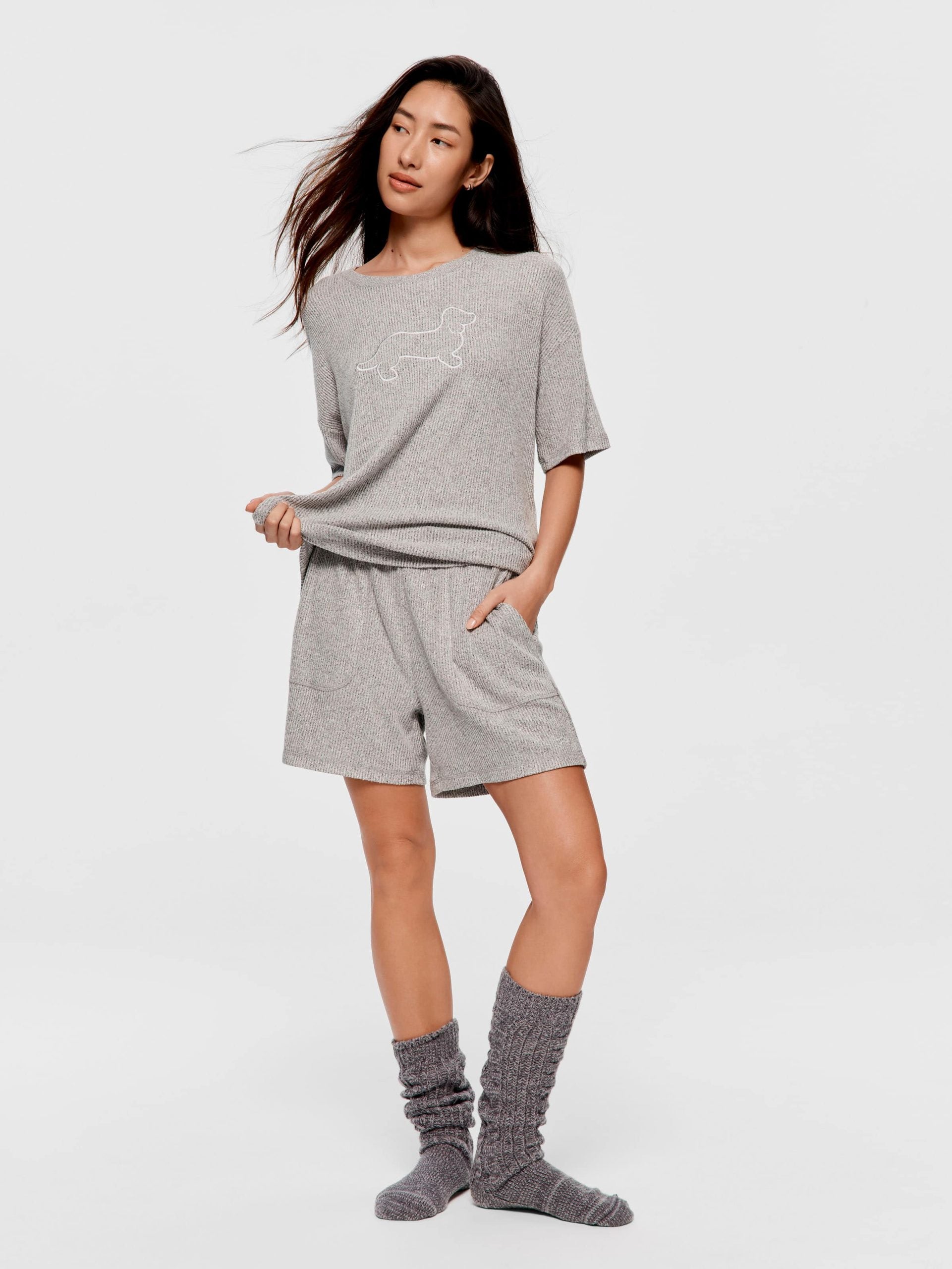 Brushed Rib Tee greymarle image 2