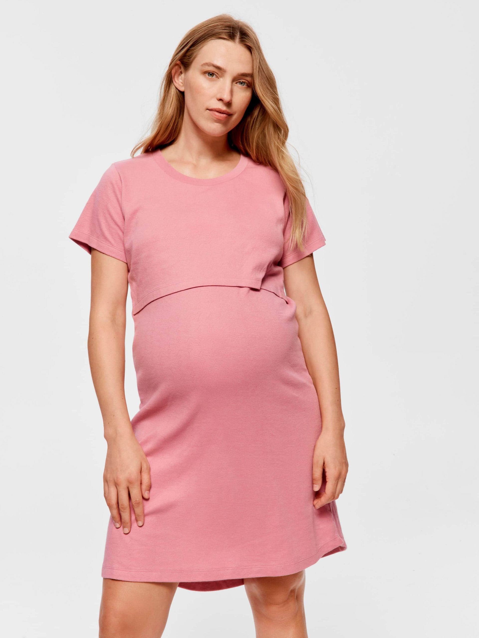 Maternity Pointelle Short Sleeve Nightie rose image 1
