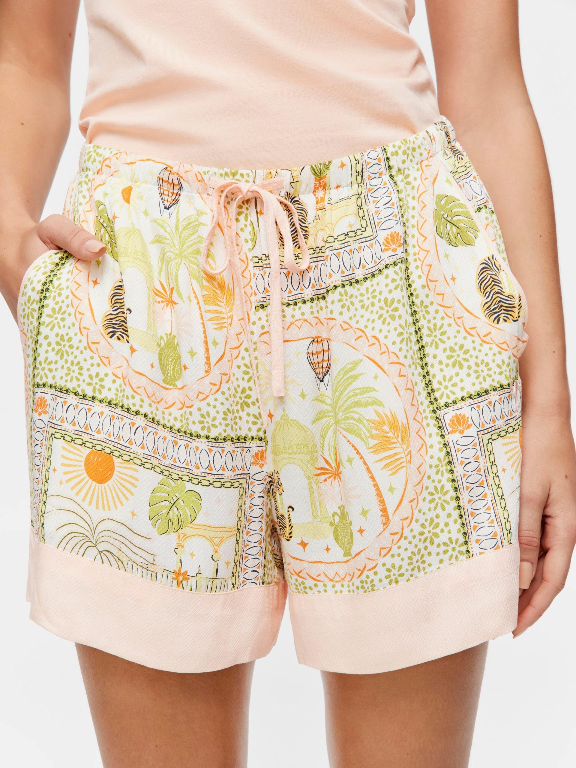 Scarf Print Mid Short multi image 1