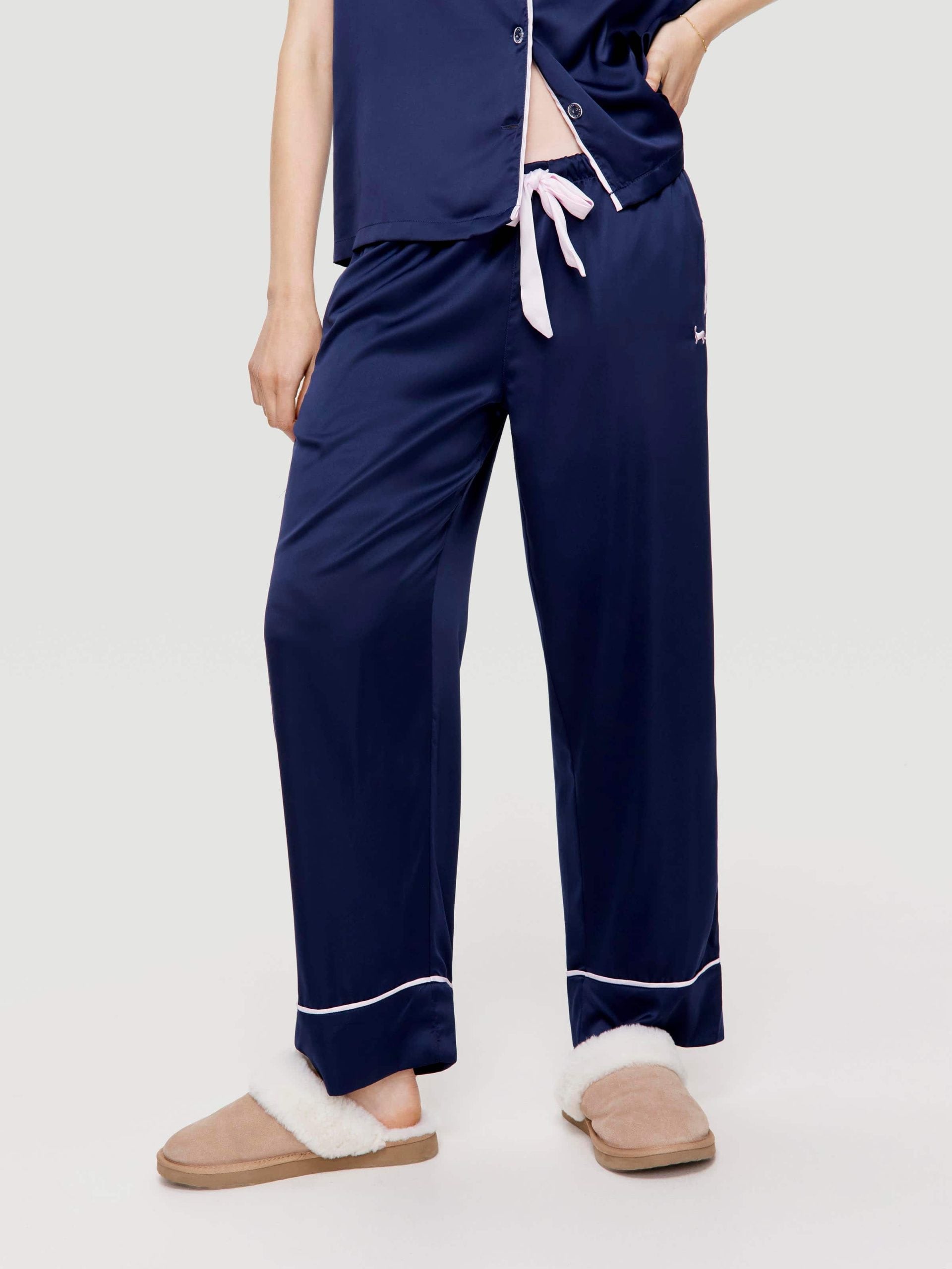 Navy Tux Luxe Satin Pj Pant navy image 2