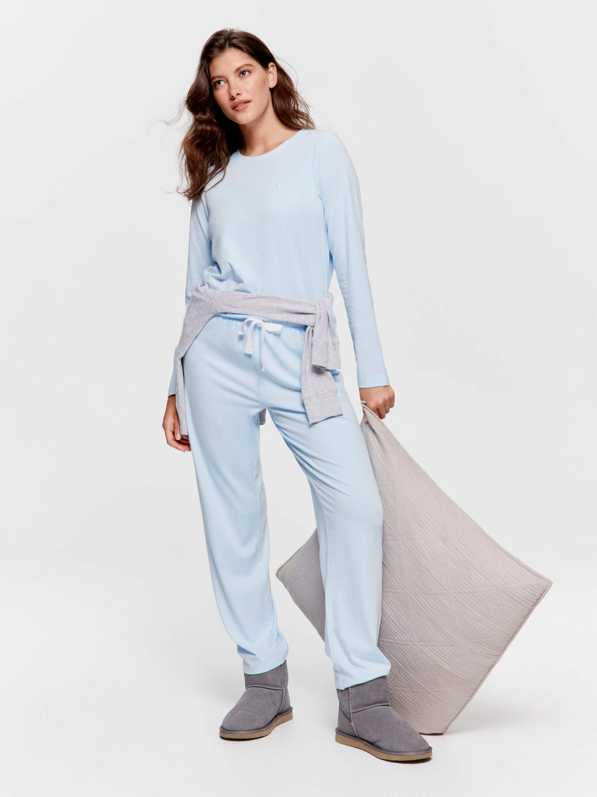 Pale Blue Straight Leg Pj Pant paleblue image 0