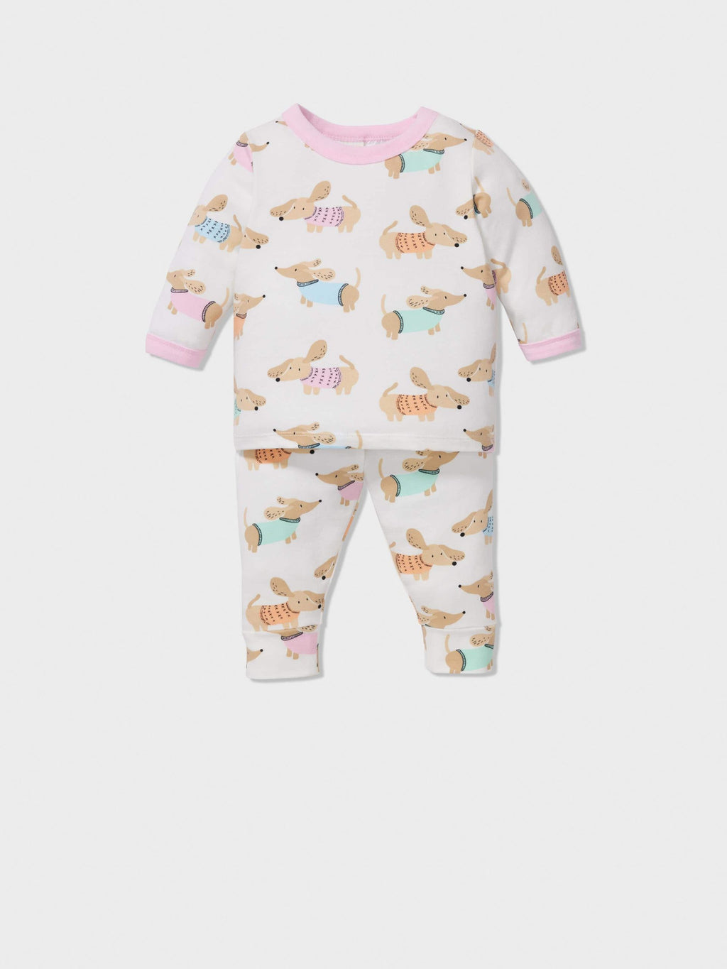 Baby Dachshund Print Long Pj Set Multi image 0