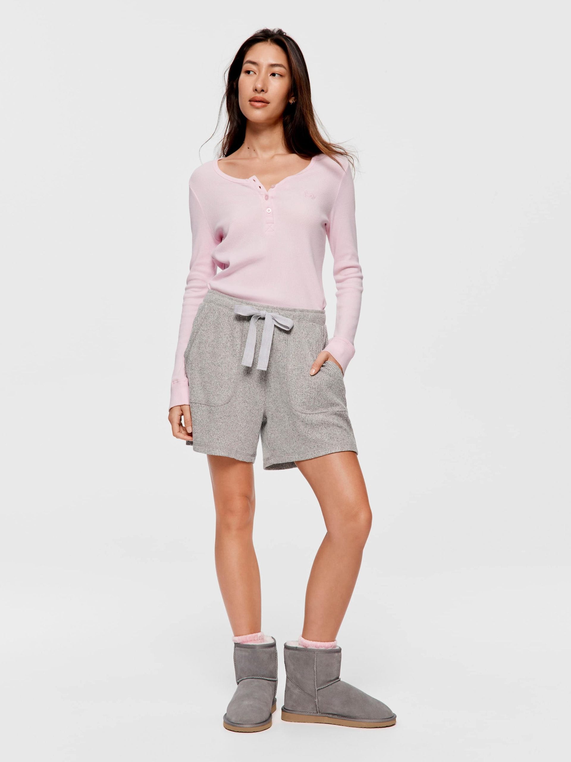 Brushed Rib Long Short greymarle image 2
