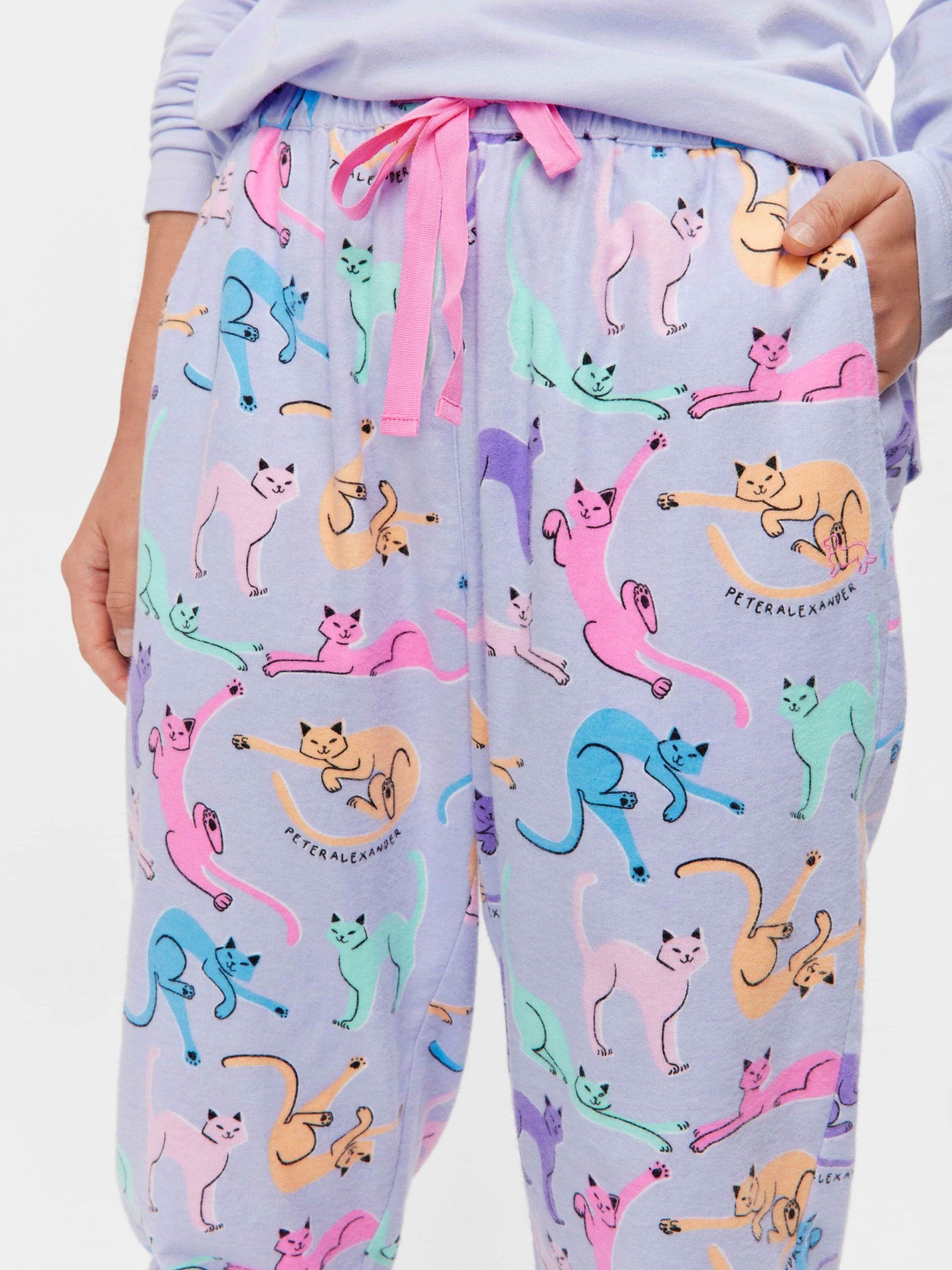 Playful Cats Cuffed Flannelette Pj Pant multi image 1