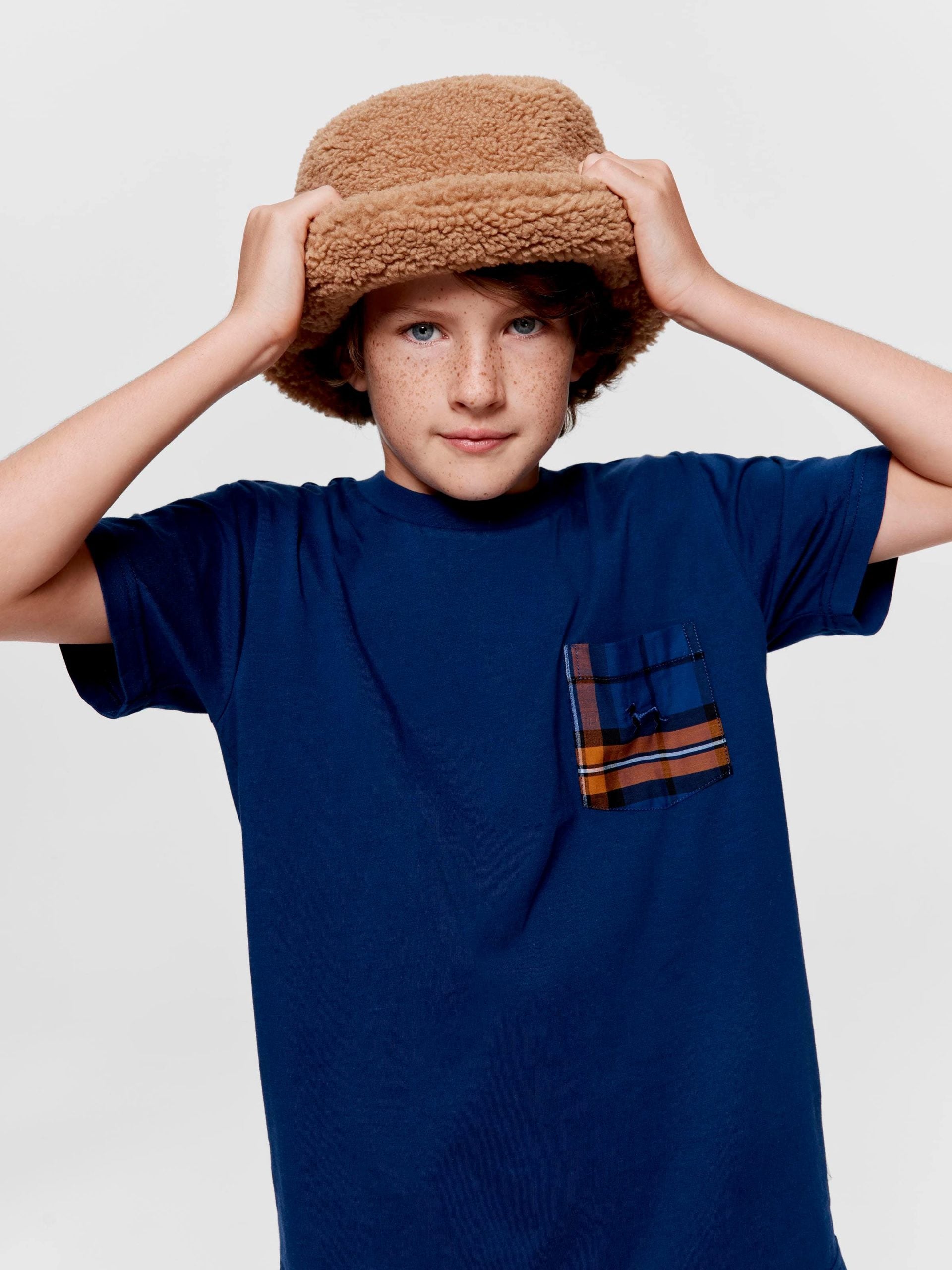 Boys Navy Check Shortie Pj Set navy image 1