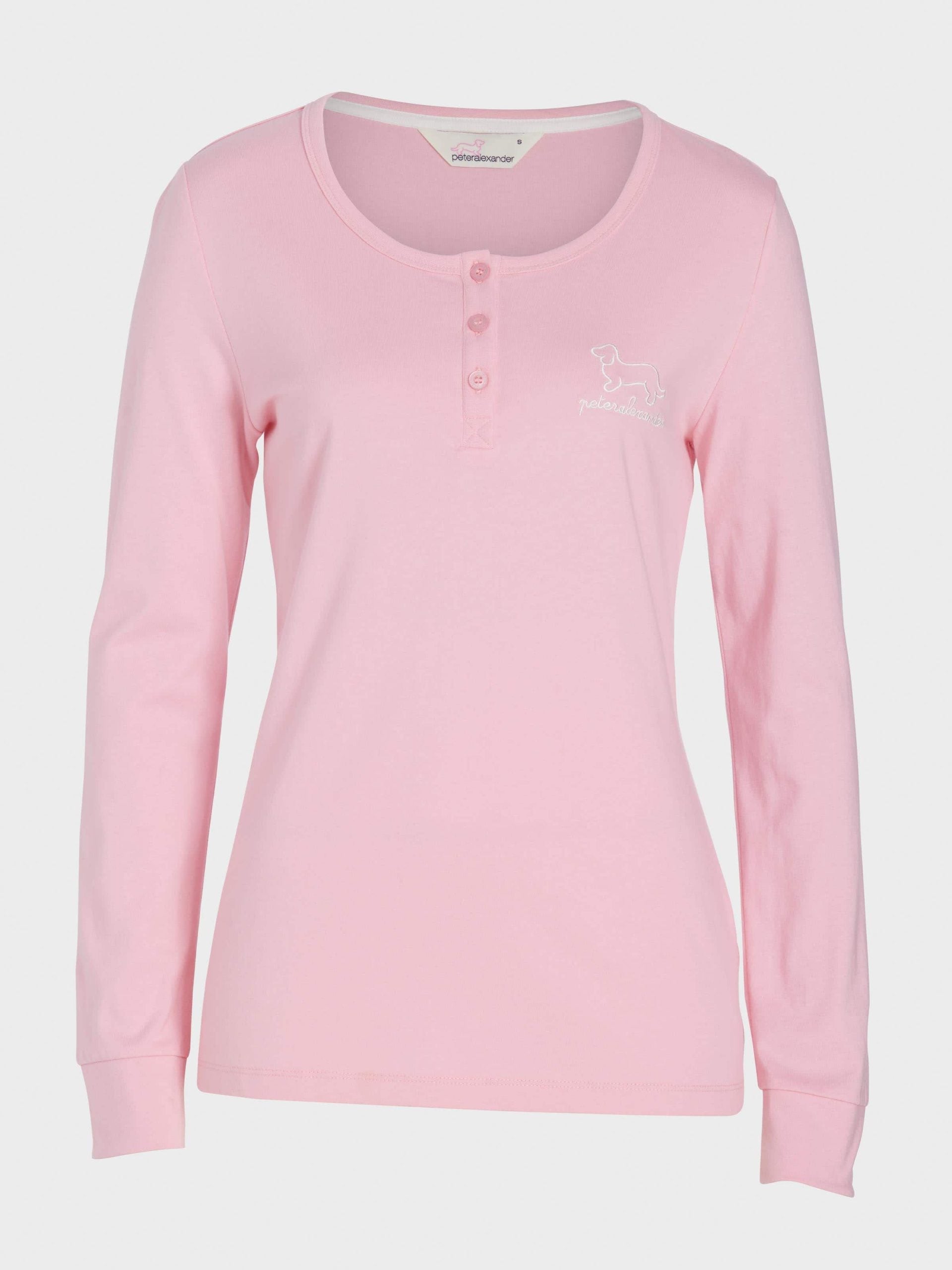 Pink Branded Henley Long Sleeve Top pink image 3
