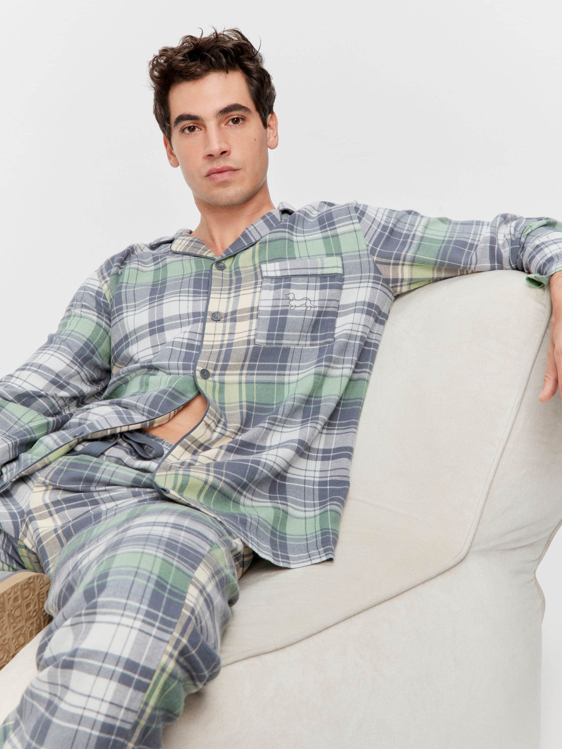 Cowboy Check Flannelette Long Sleeve Pj Set Multi image 2