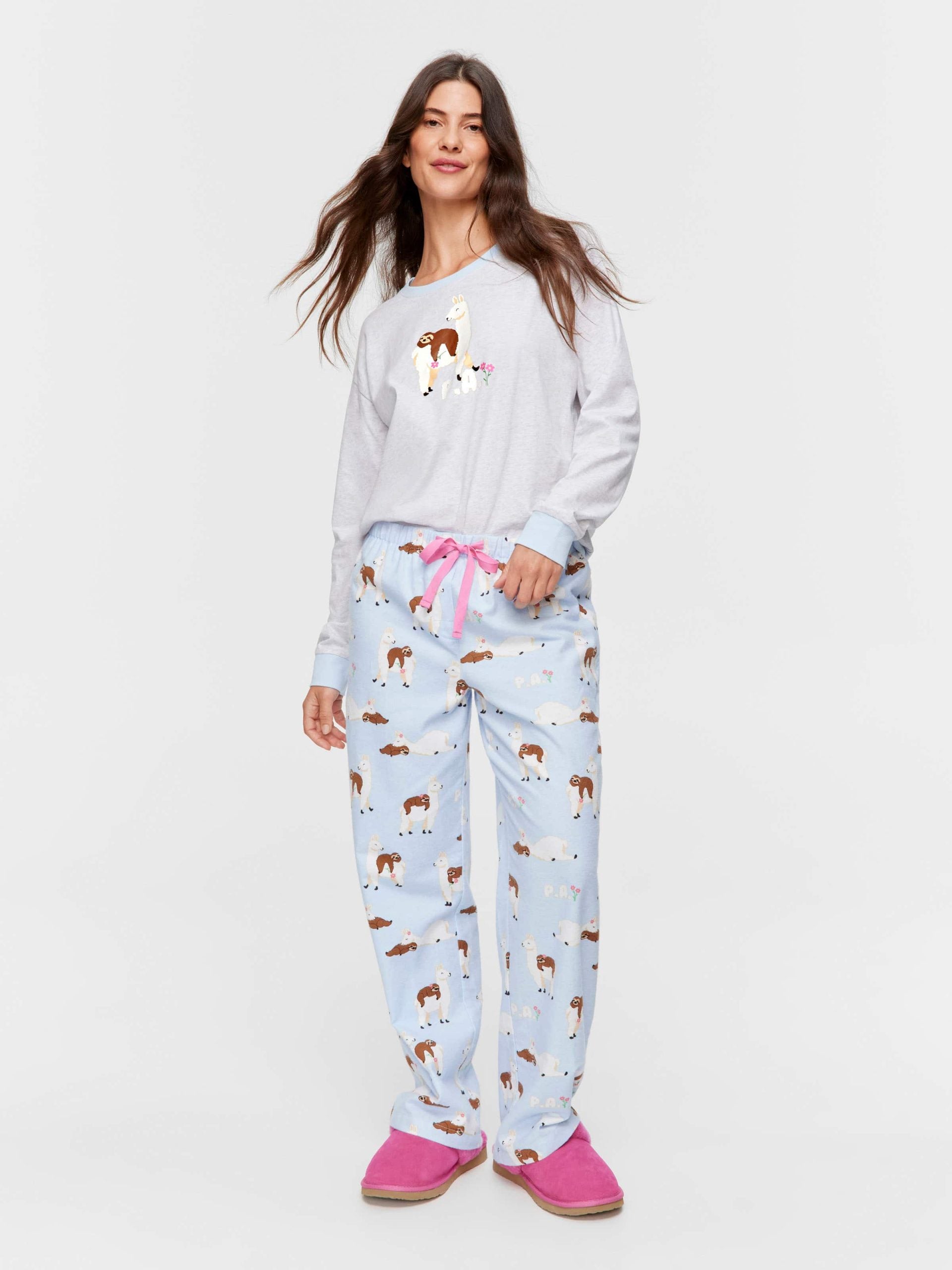 Llama Sloth Classic Flannelette Pj Pant multi image 1