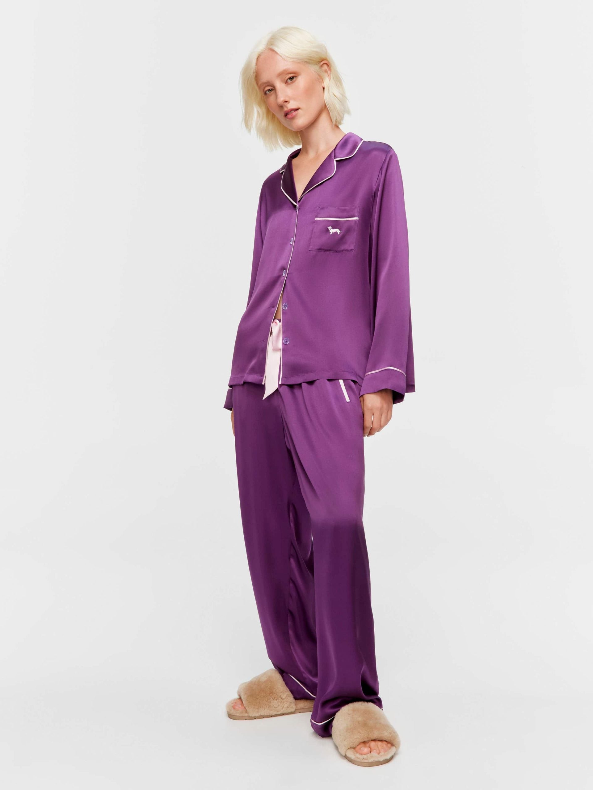 Plum Mulberry Silk Long Pj Set multi image 1
