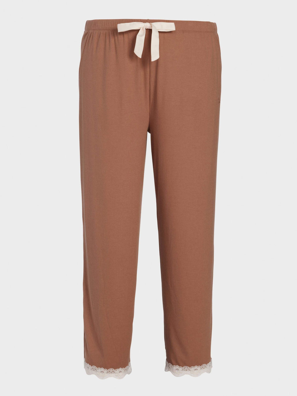 P.A. Plus Brown Bamboo Rib Straight Leg Pj Pant Brown image 3