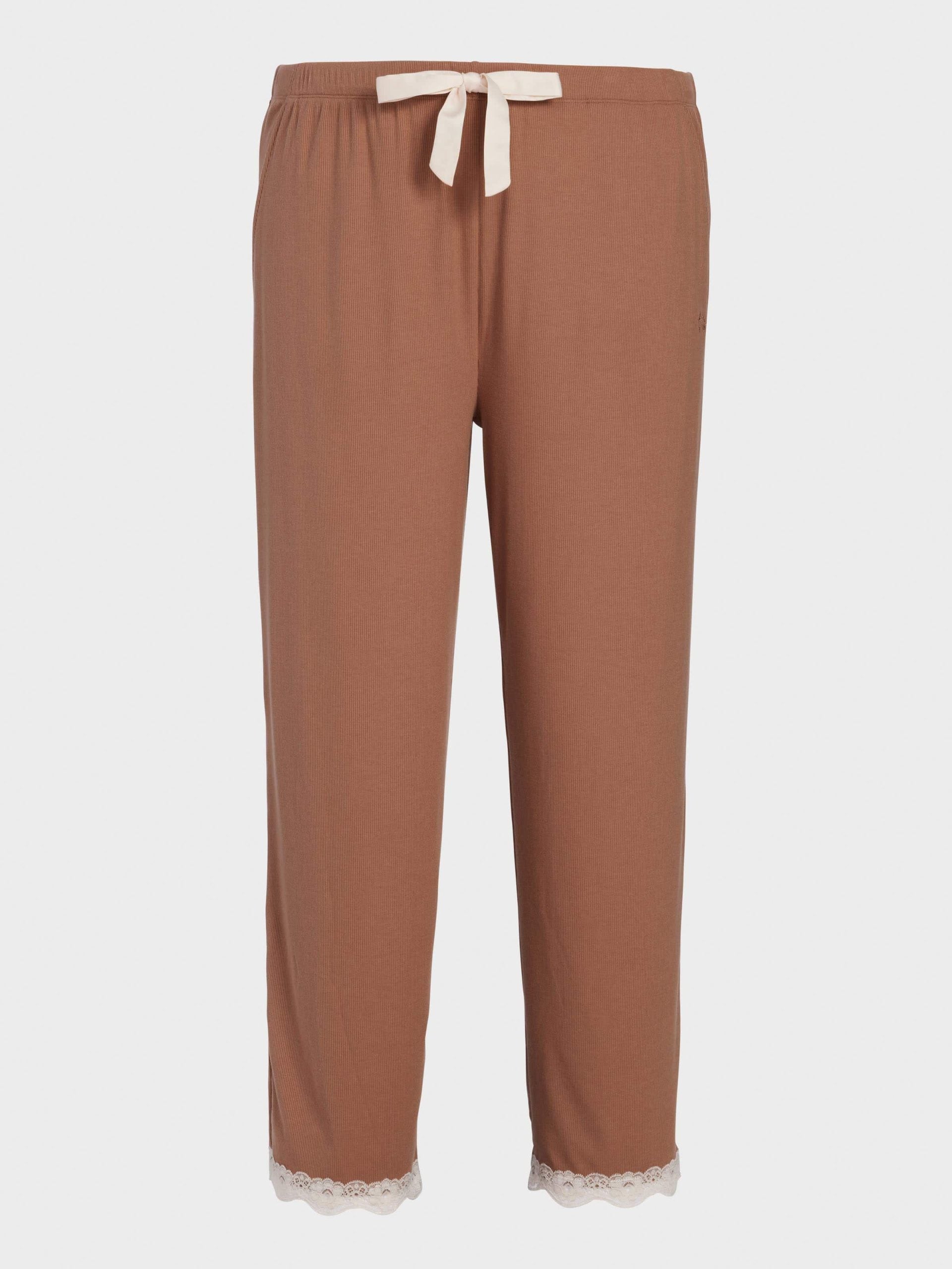P.A. Plus Brown Bamboo Rib Straight Leg Pj Pant Brown image 3